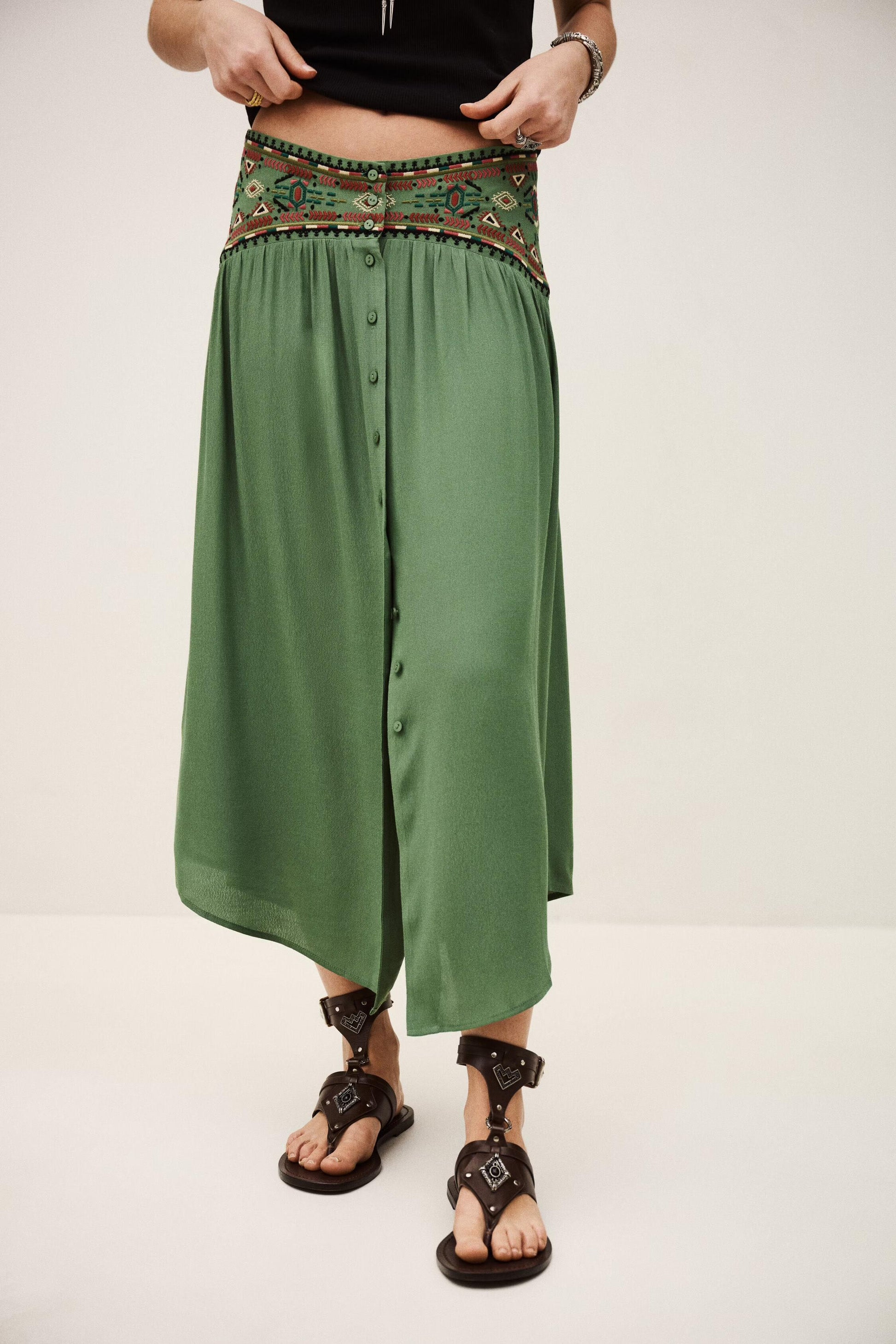 ba&sh Skirt Tilana Green
