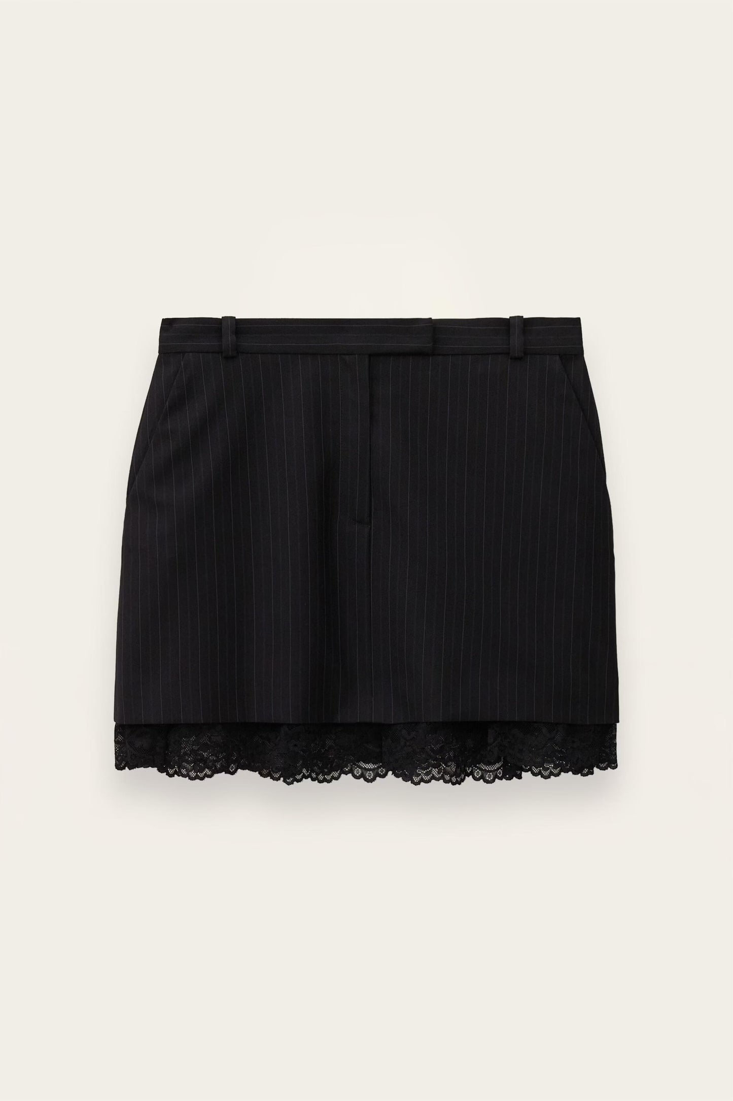 ba&sh Lace Tailored Mini Skirt Cassie Blue