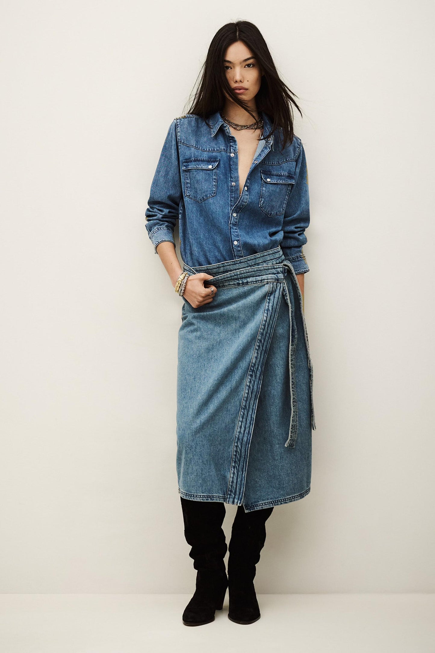 ba&sh Skirt Timy Blue