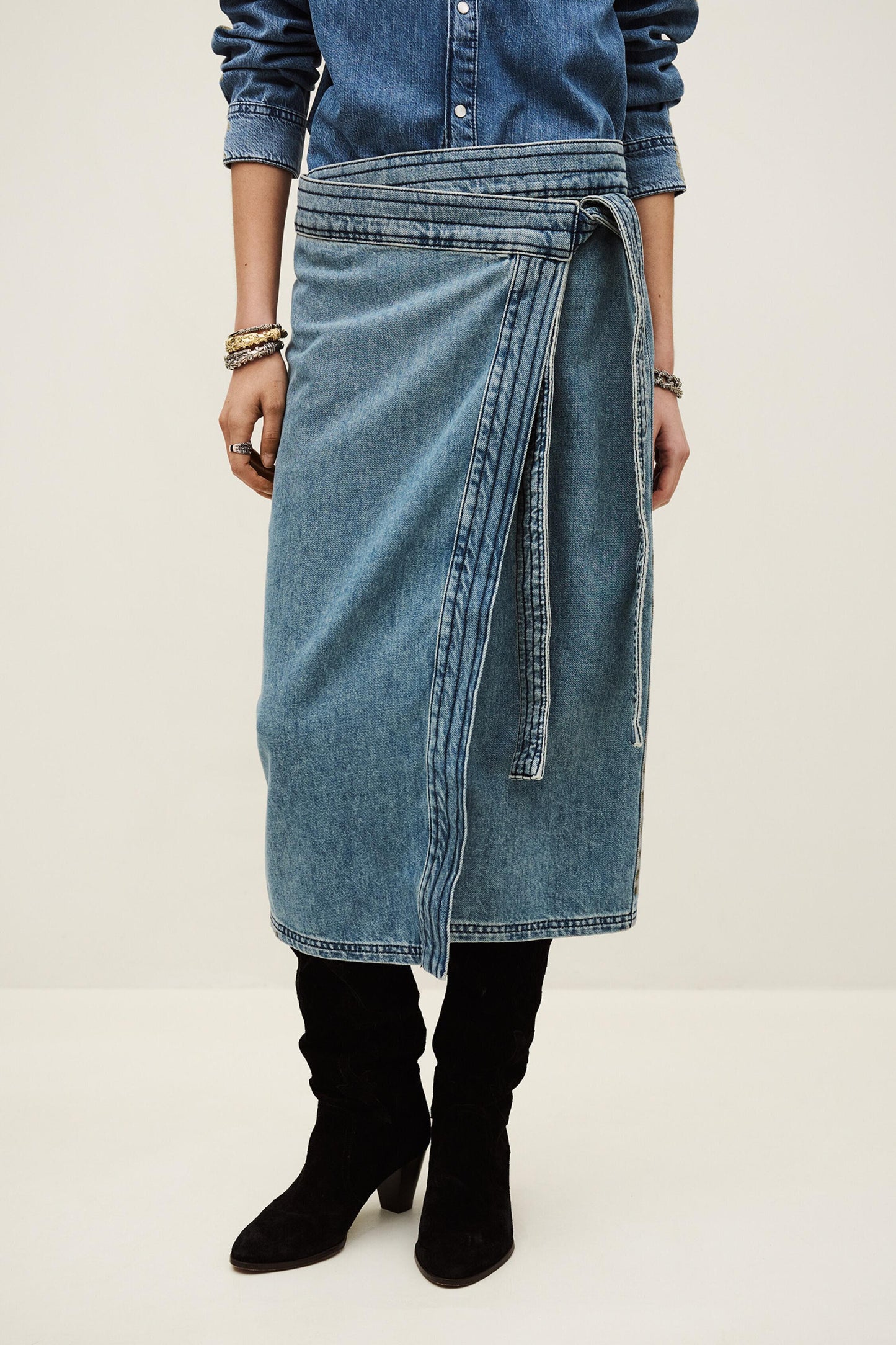 ba&sh Skirt Timy Blue