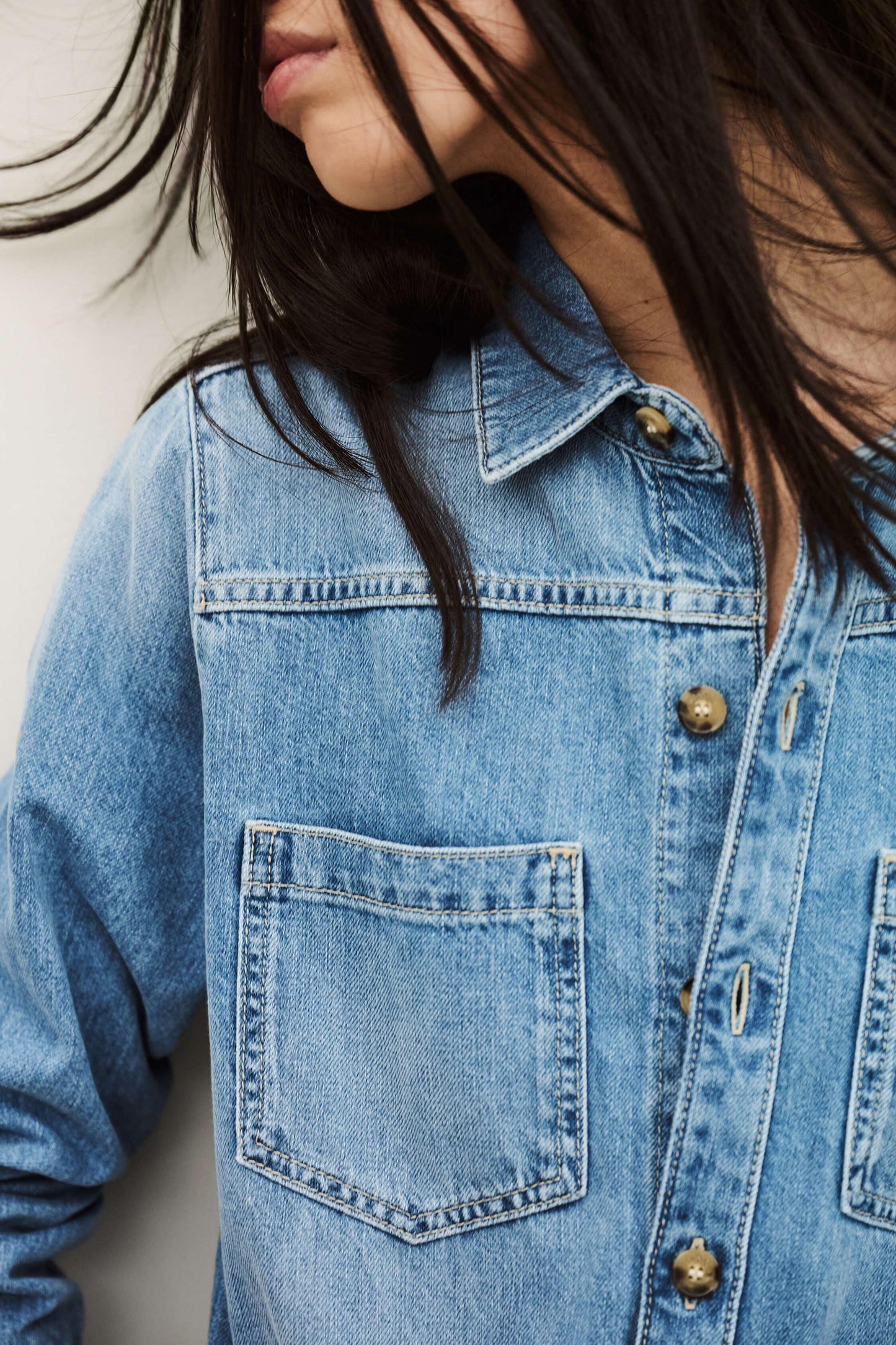 ba&sh Denim Cargo Jumpsuit Myrella Blue