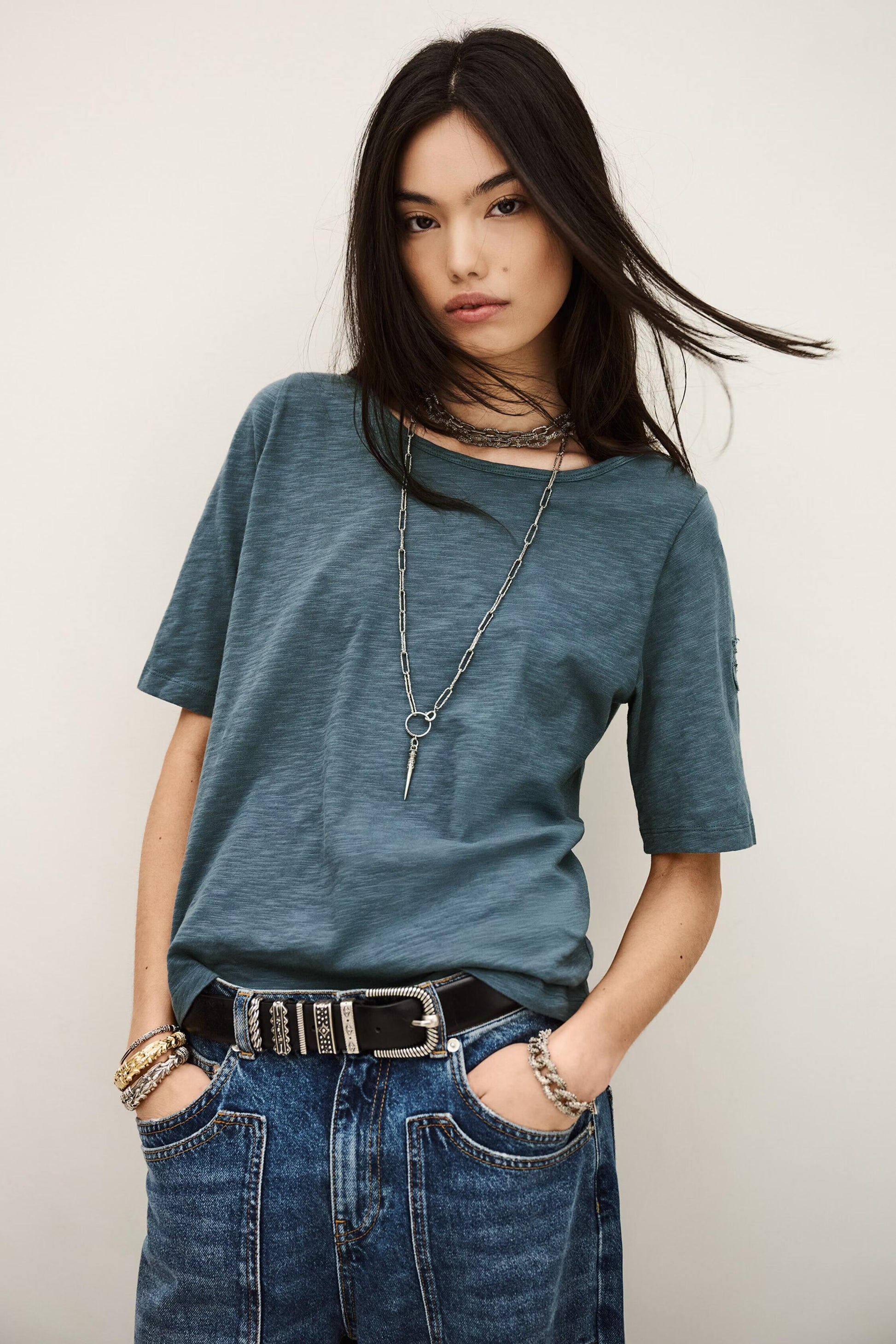 ba&sh T-Shirt Vina Blue