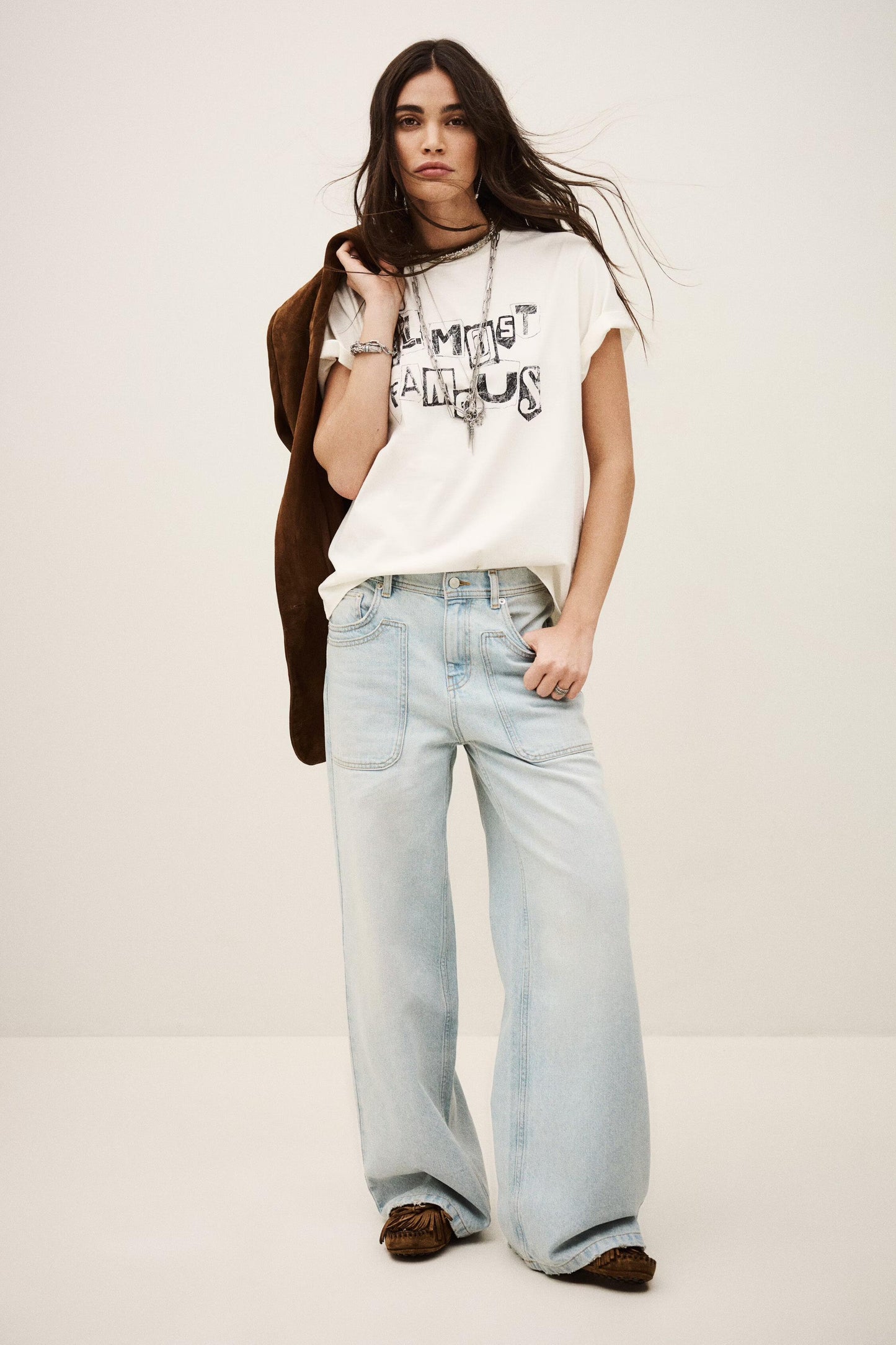 ba&sh Round-Neck T-Shirt Ralfa Off-White