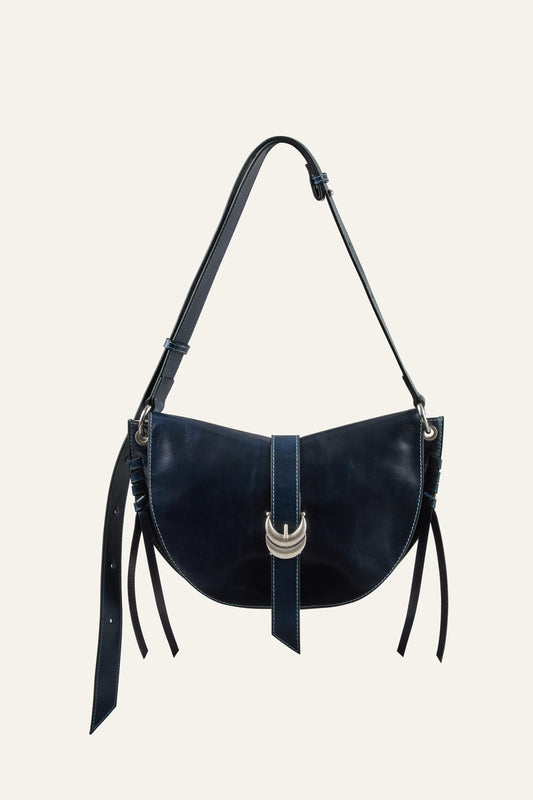 ba&sh Leather Saddle Bag Youyou Blue