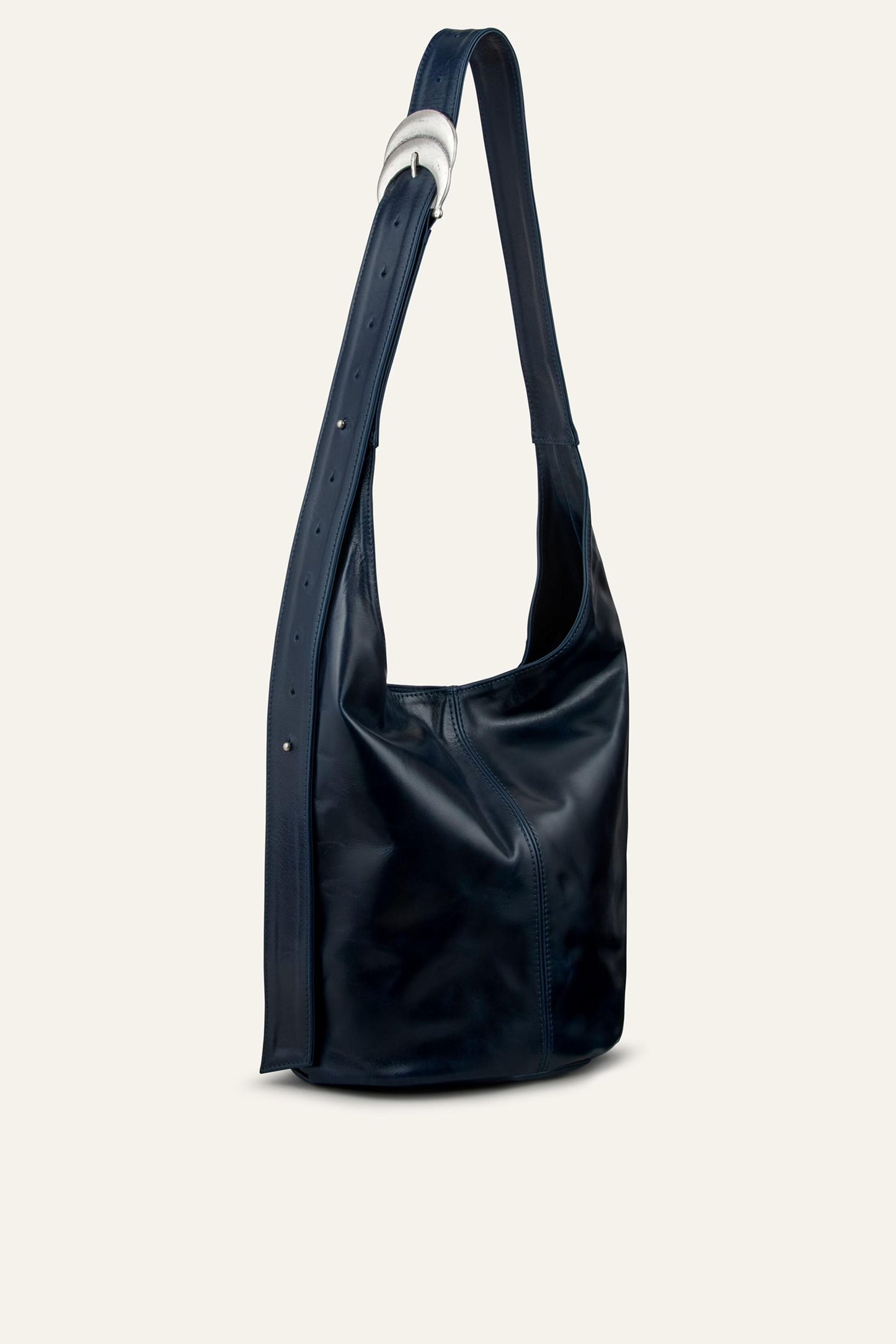 ba&sh Leather Bucket Bag Youyou Blue