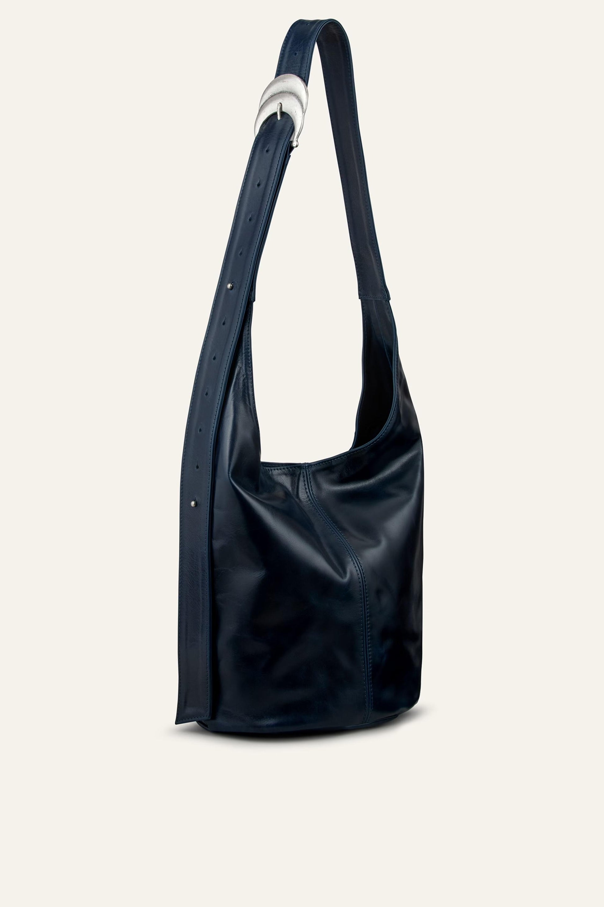 ba&sh Leather Bucket Bag Youyou Blue