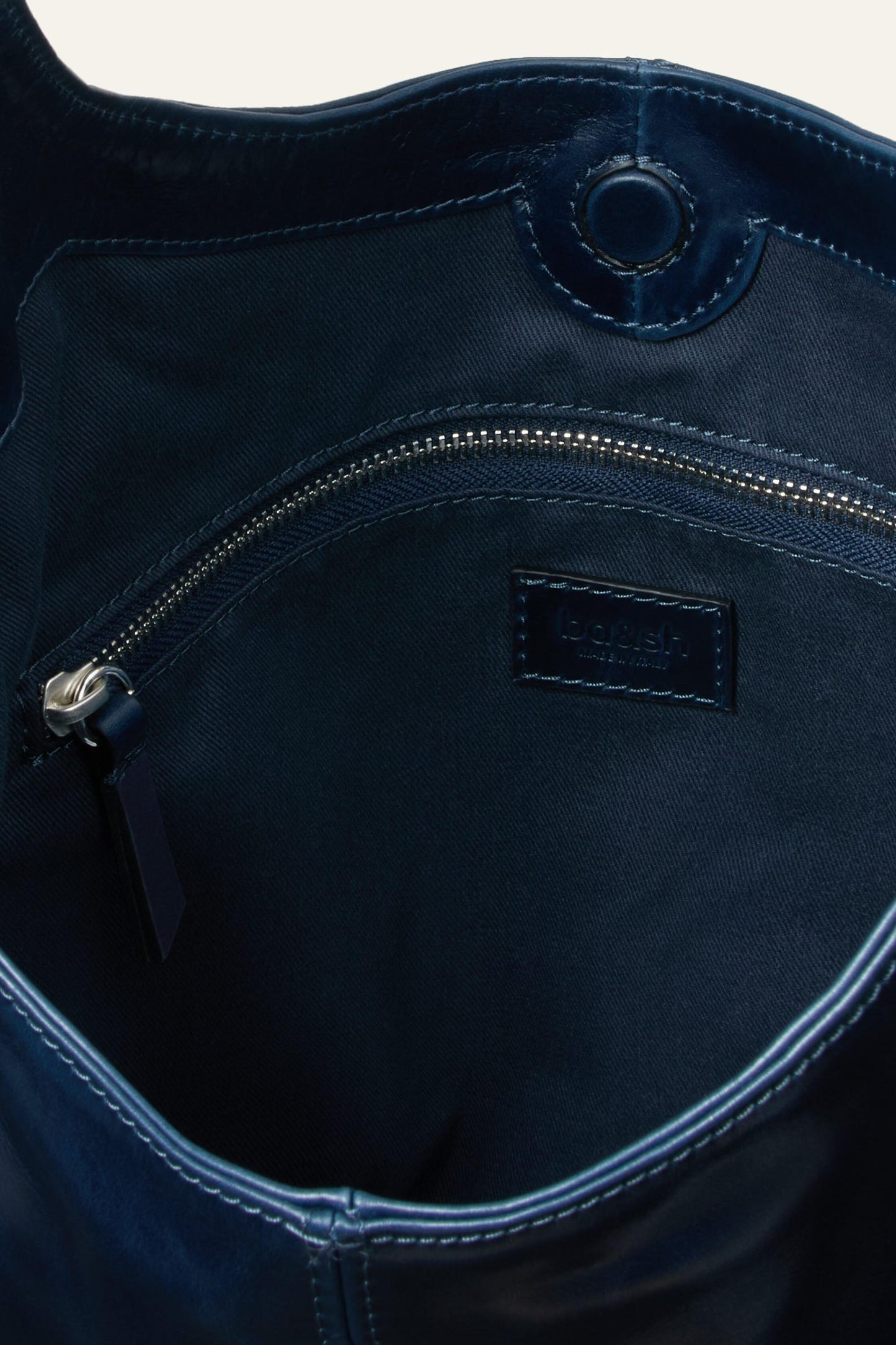 ba&sh Leather Bucket Bag Youyou Blue