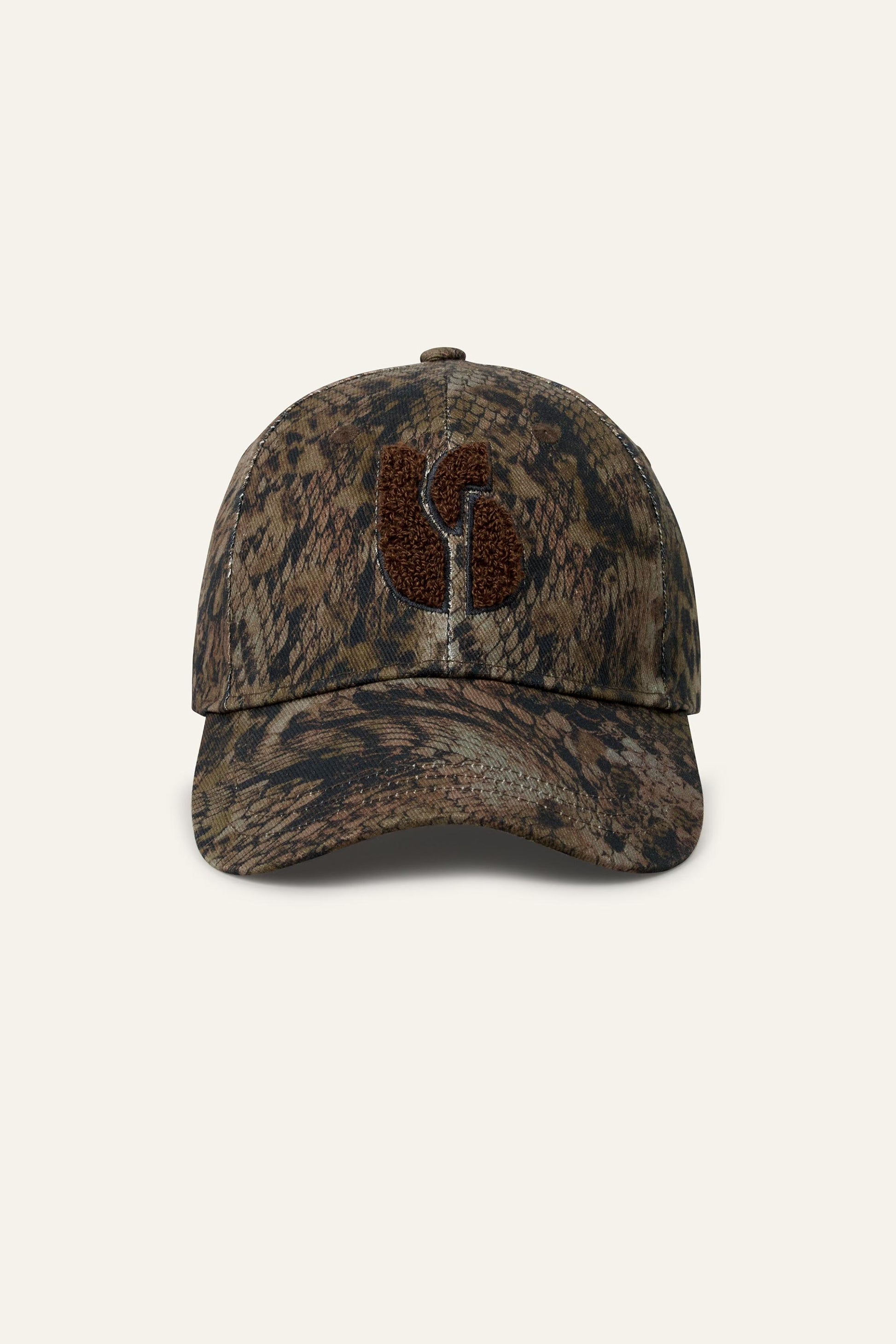 ba&sh Patterned Cotton Baseball Cap Honi Green