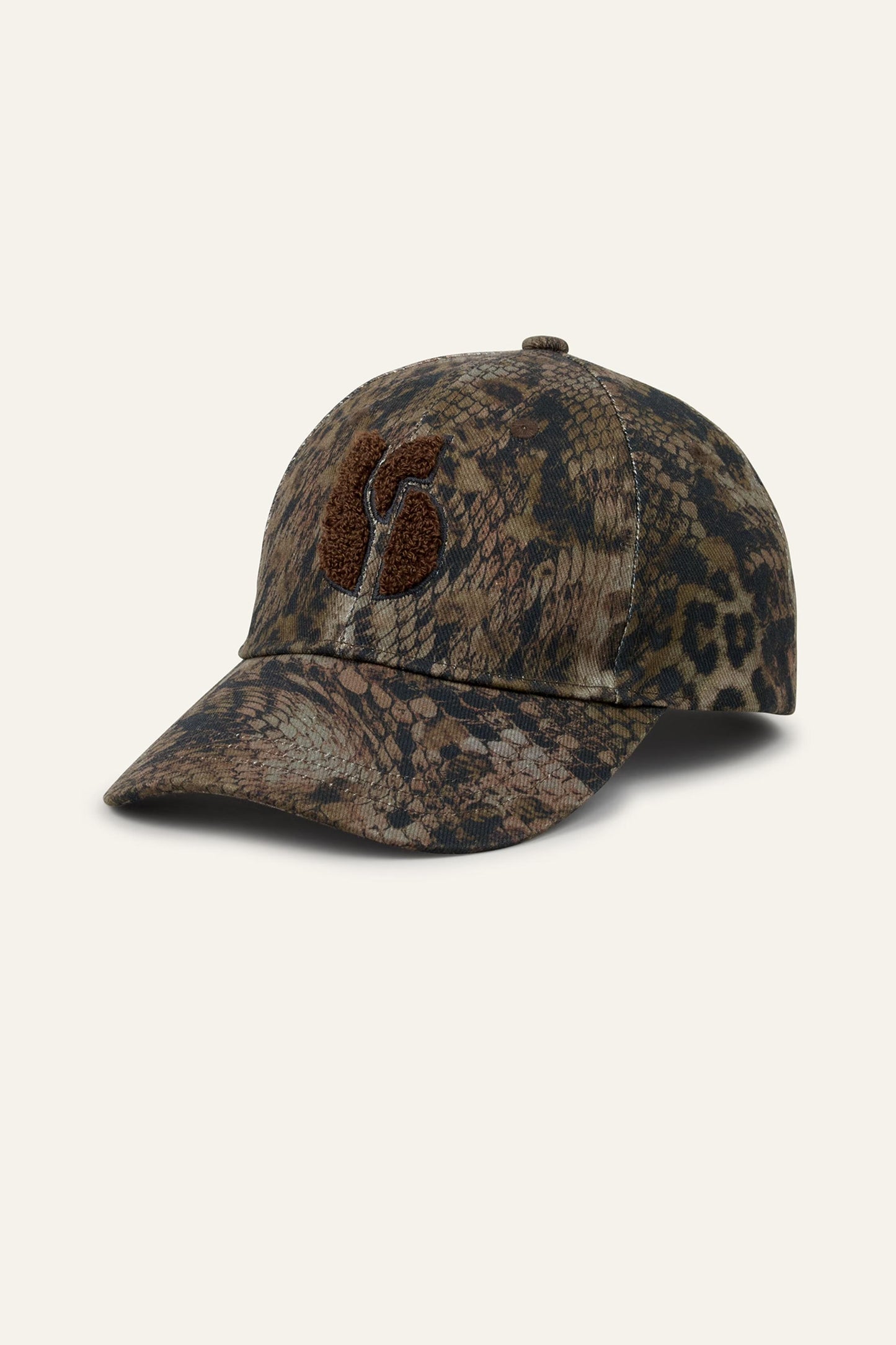 ba&sh Patterned Cotton Baseball Cap Honi Green