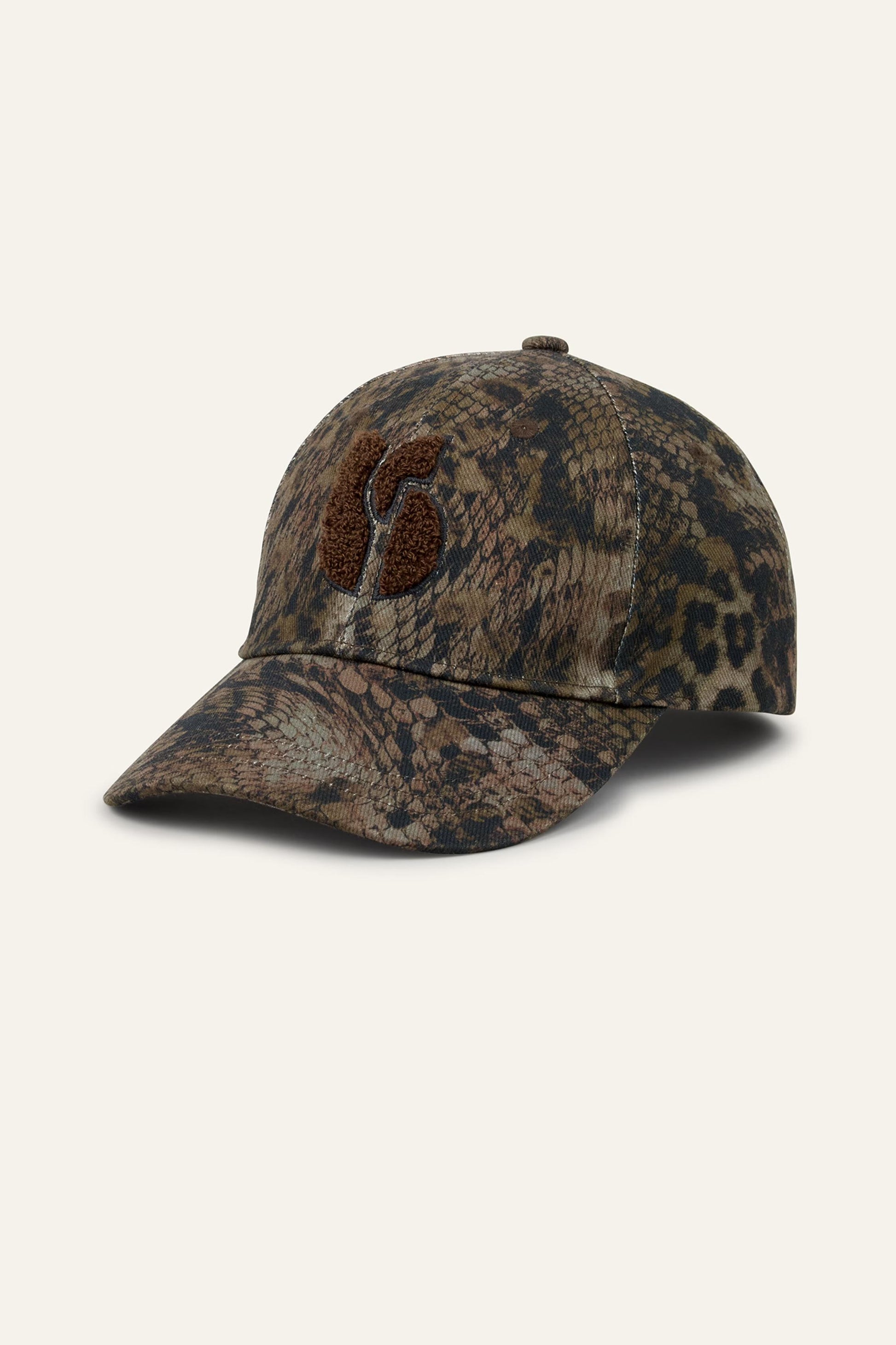 ba&sh Patterned Cotton Baseball Cap Honi Green