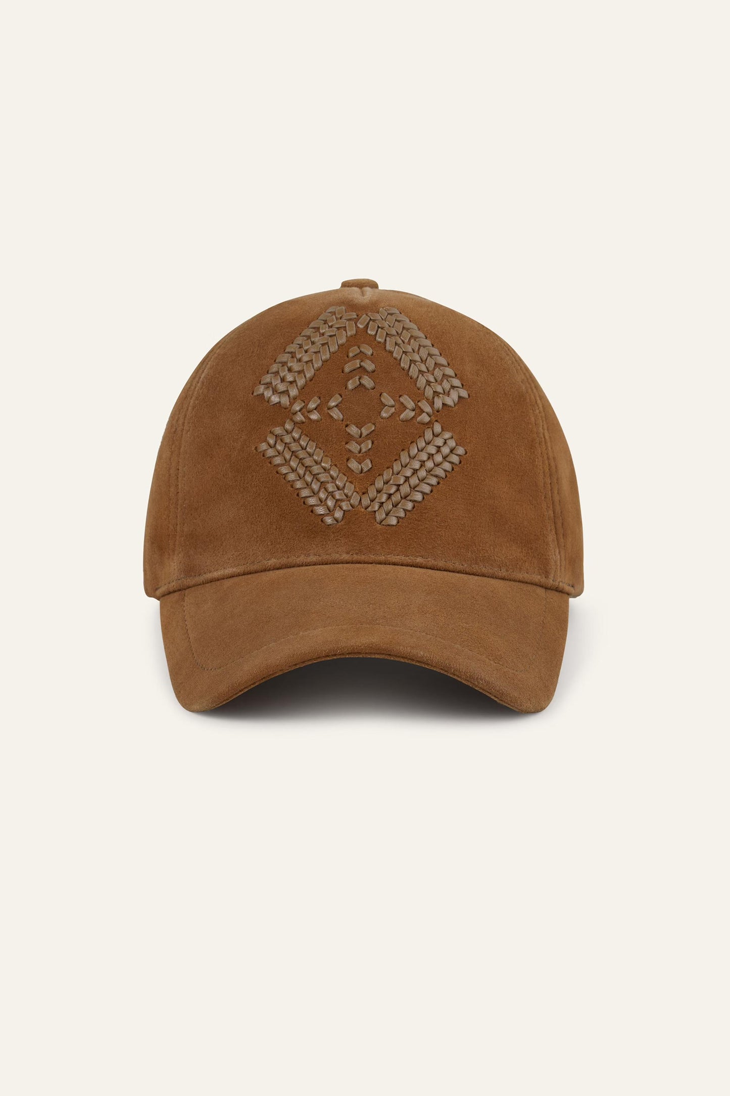 ba&sh Leather Baseball Cap Harsha Brown