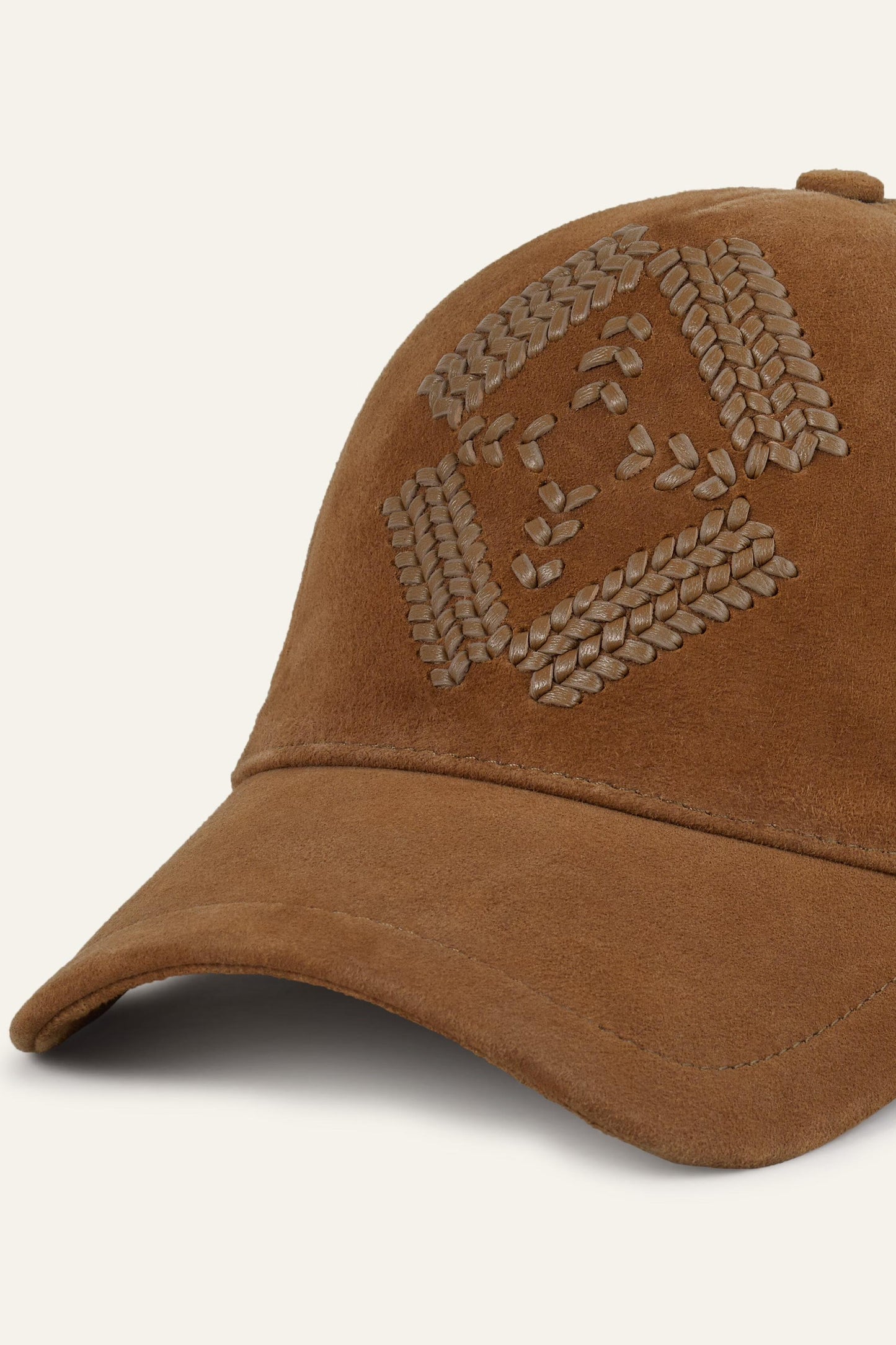 ba&sh Leather Baseball Cap Harsha Brown