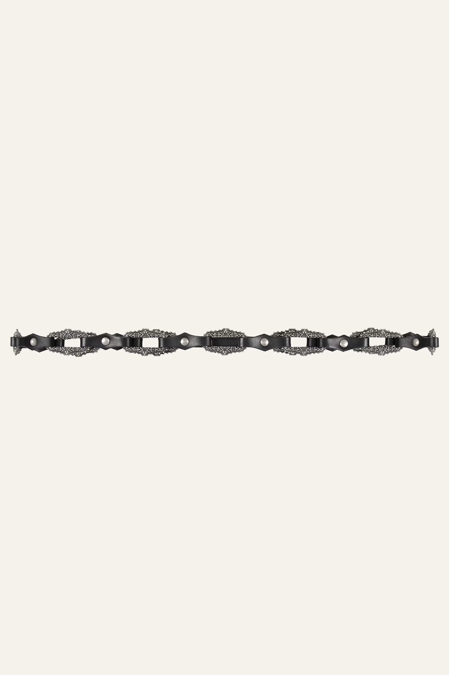 ba&sh Leather Statement Belt Baptiste Black