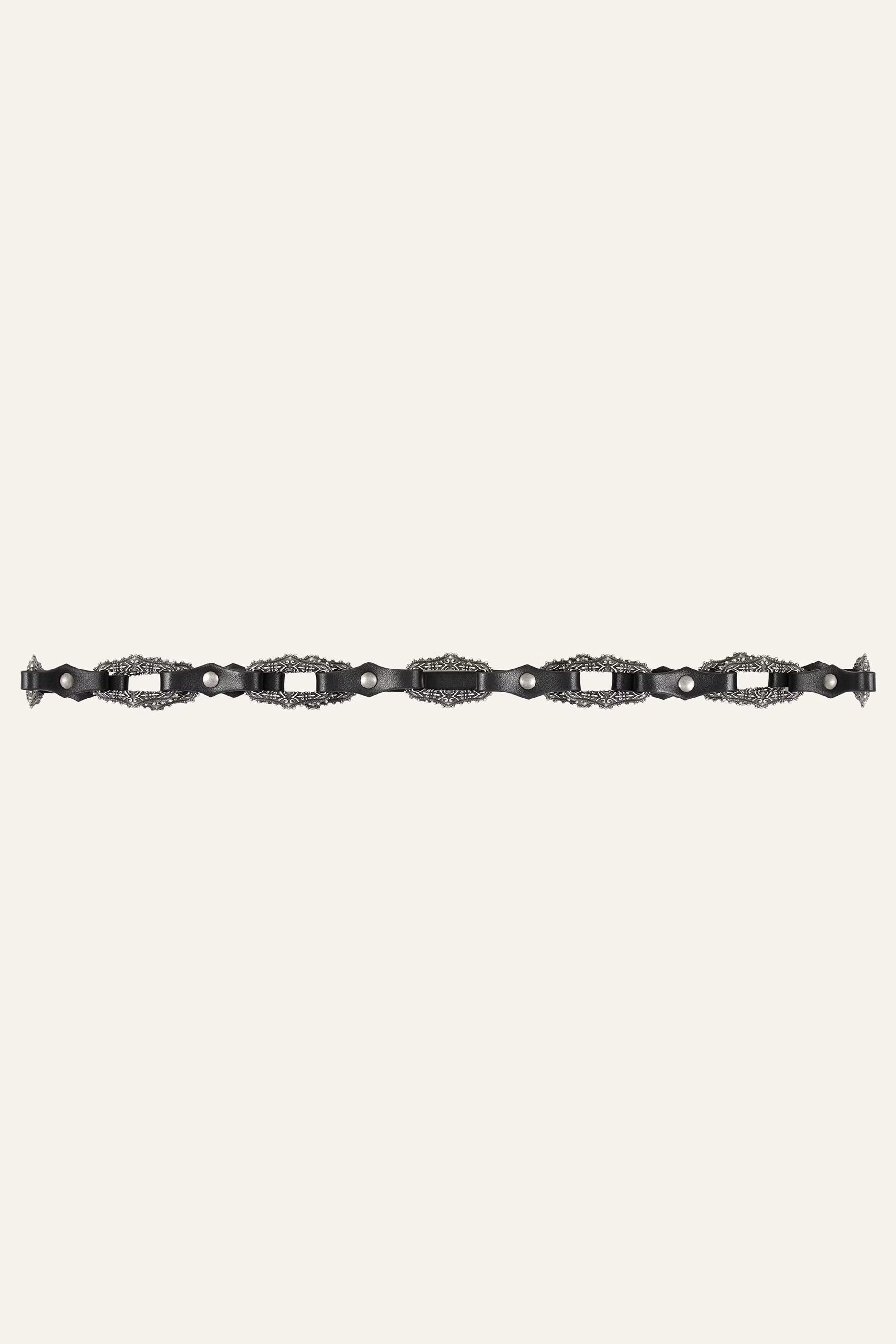 ba&sh Leather Statement Belt Baptiste Black