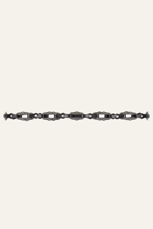 ba&sh Leather Statement Belt Baptiste Black