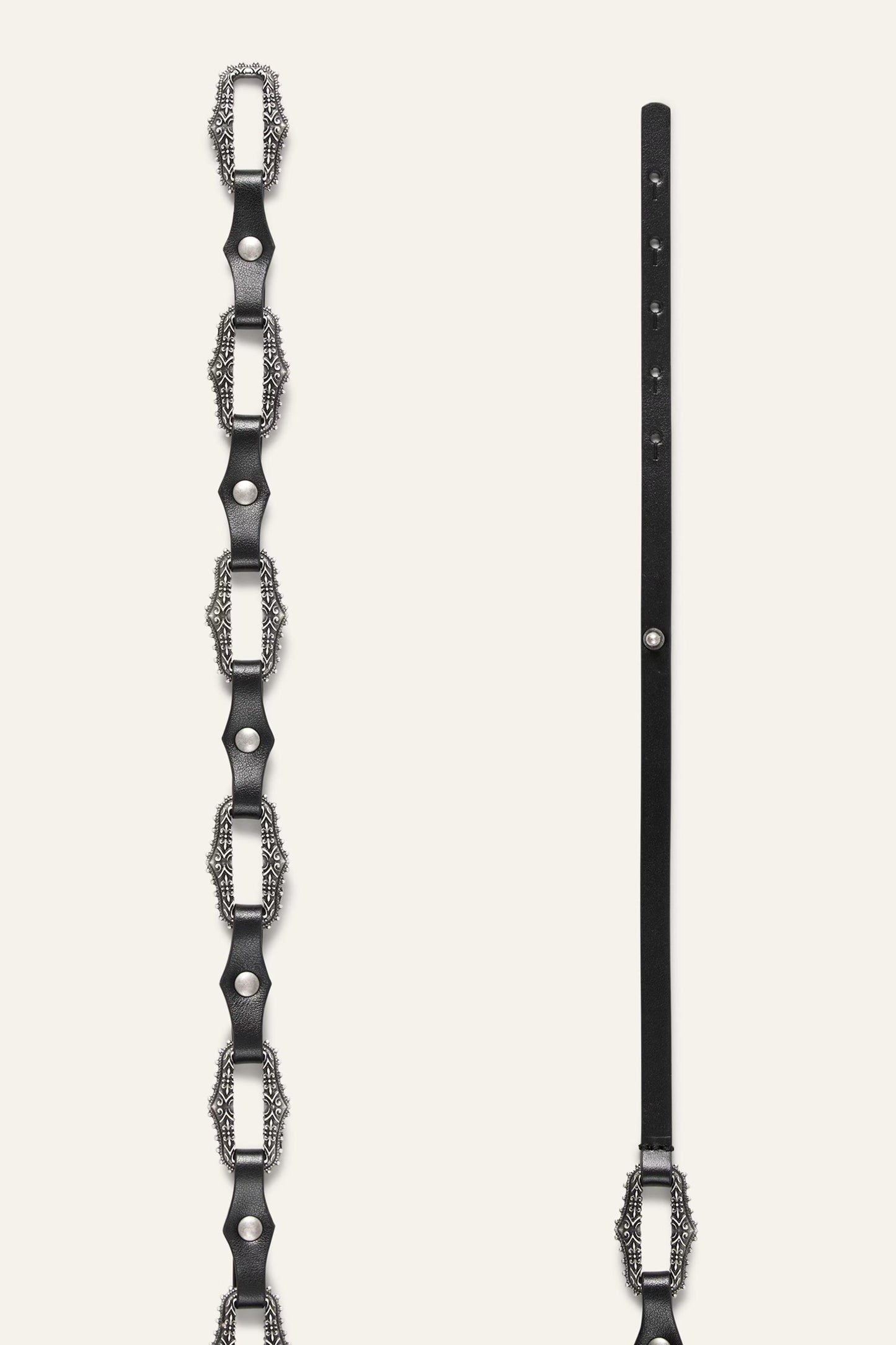 ba&sh Leather Statement Belt Baptiste Black