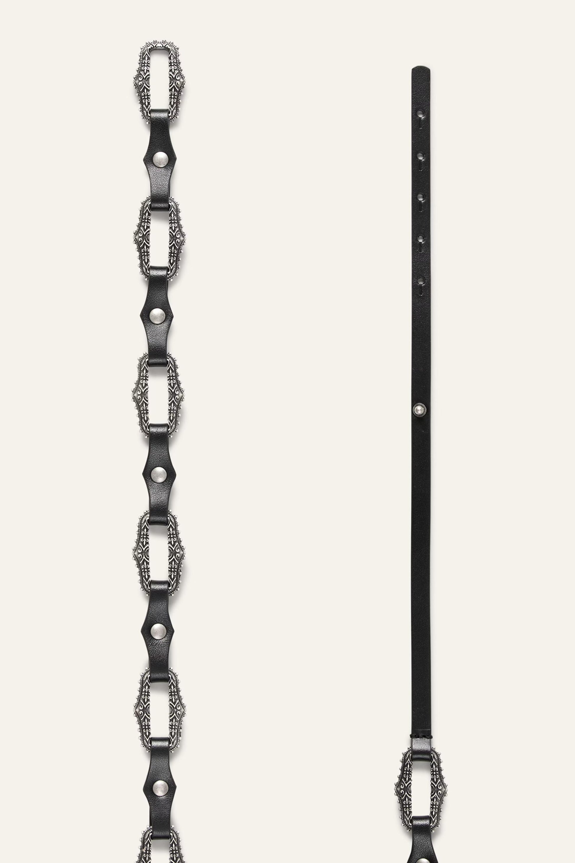 ba&sh Leather Statement Belt Baptiste Black