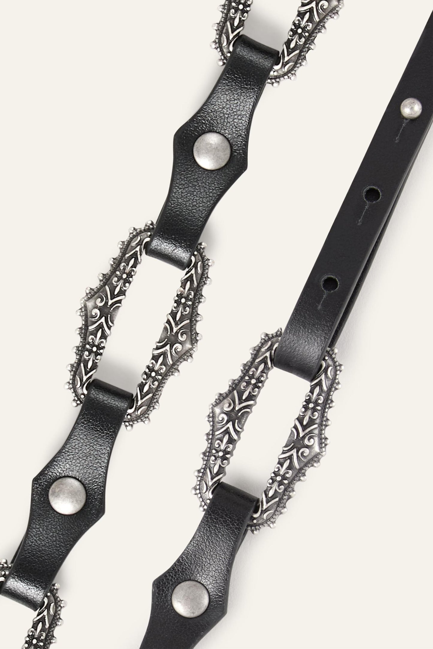 ba&sh Leather Statement Belt Baptiste Black