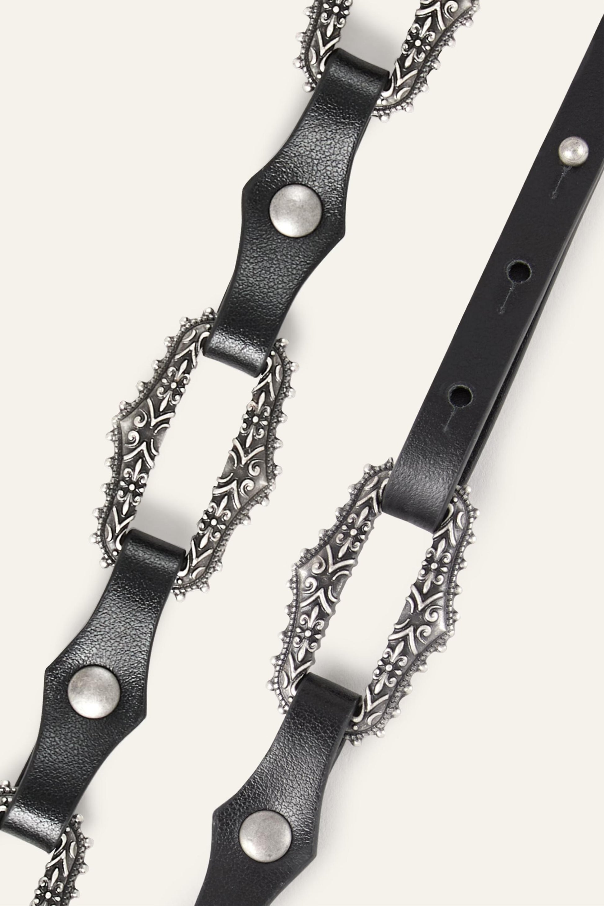 ba&sh Leather Statement Belt Baptiste Black