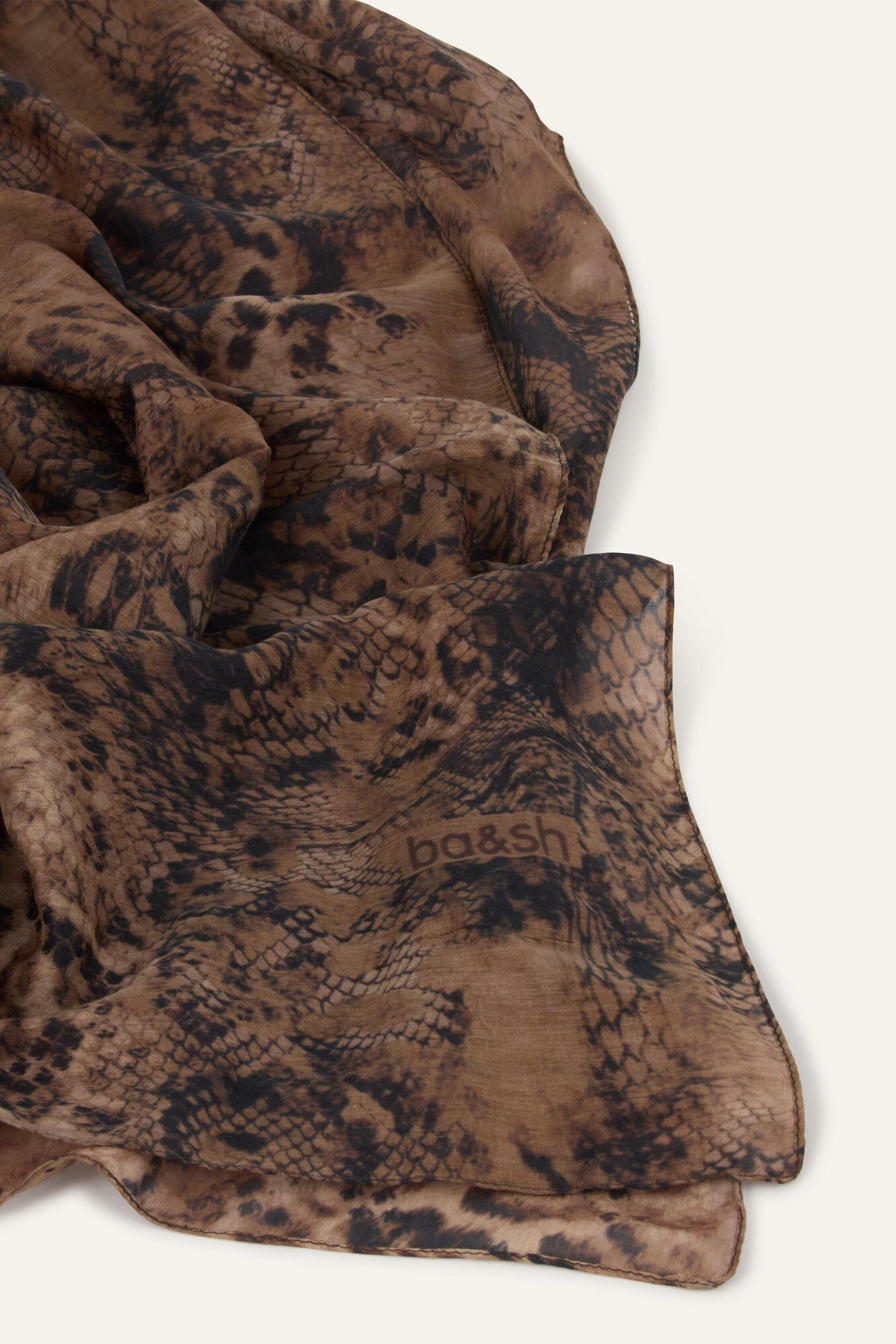 ba&sh Animal Print Patterned Scarf Sara Green