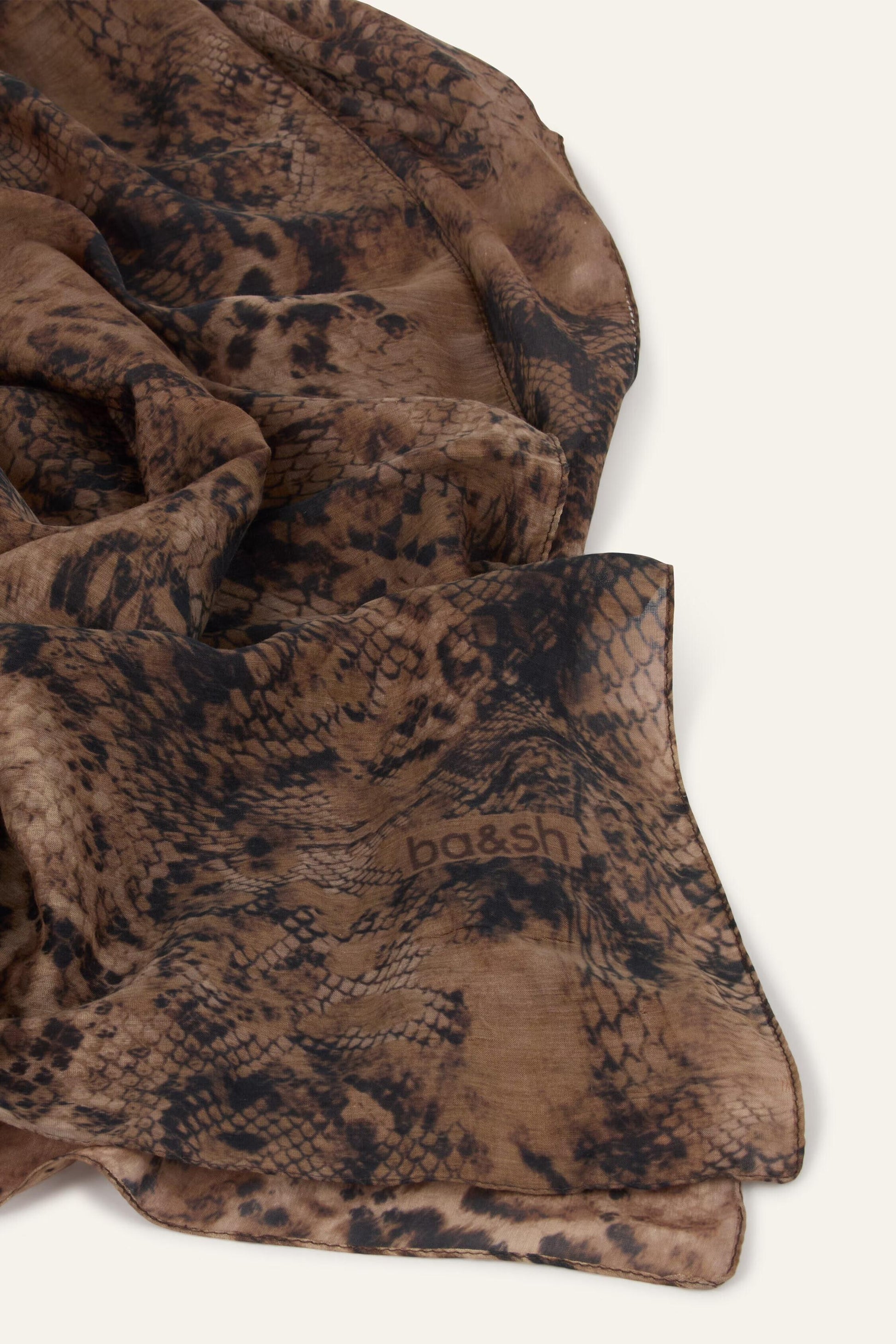 ba&sh Animal Print Patterned Scarf Sara Green