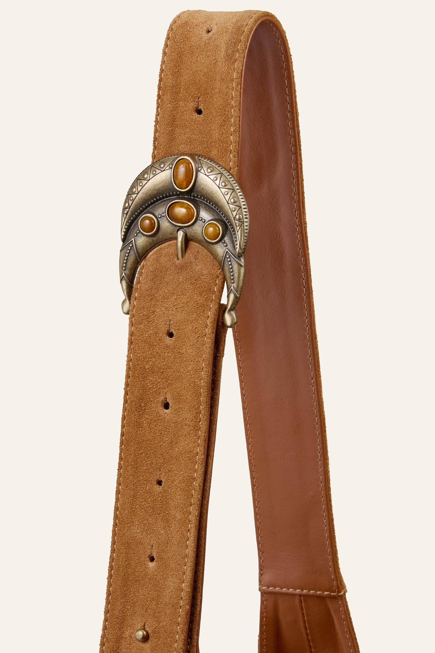 ba&sh Leather Bucket Bag Youyou Brown