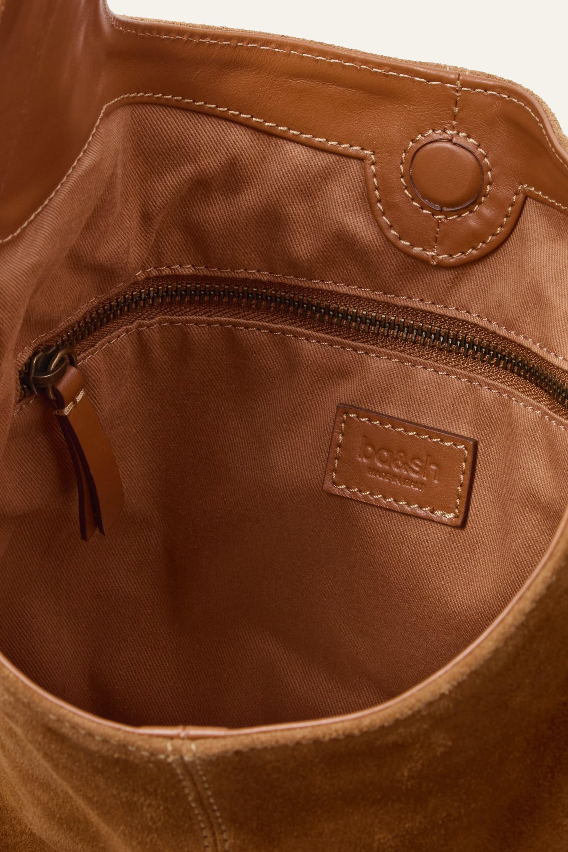 ba&sh Leather Bucket Bag Youyou Brown