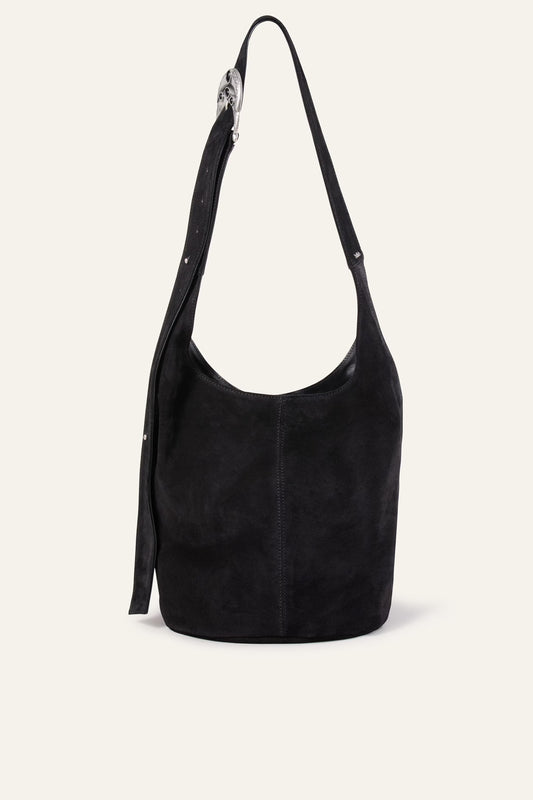 ba&sh Leather Bucket Bag Youyou Black