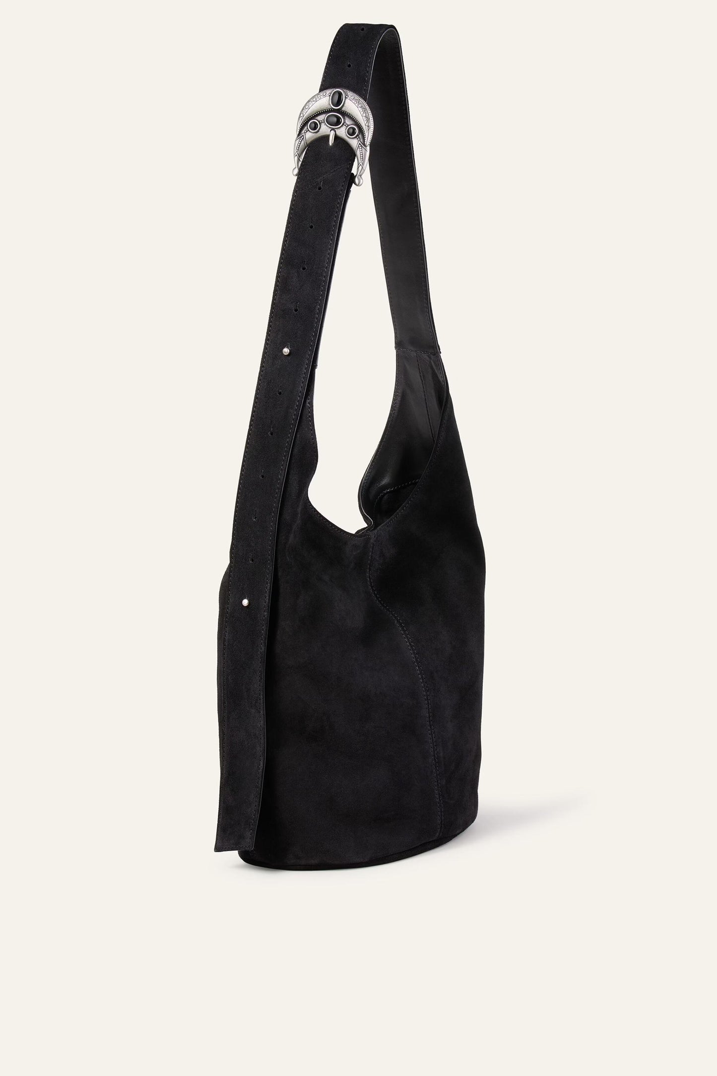 ba&sh Leather Bucket Bag Youyou Black
