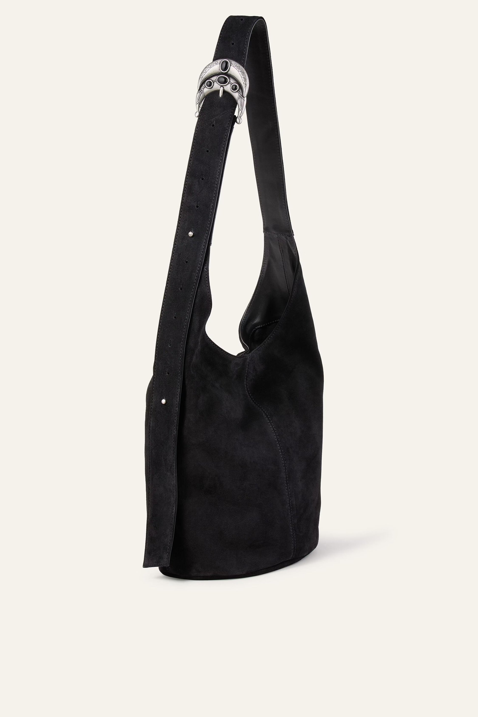ba&sh Leather Bucket Bag Youyou Black