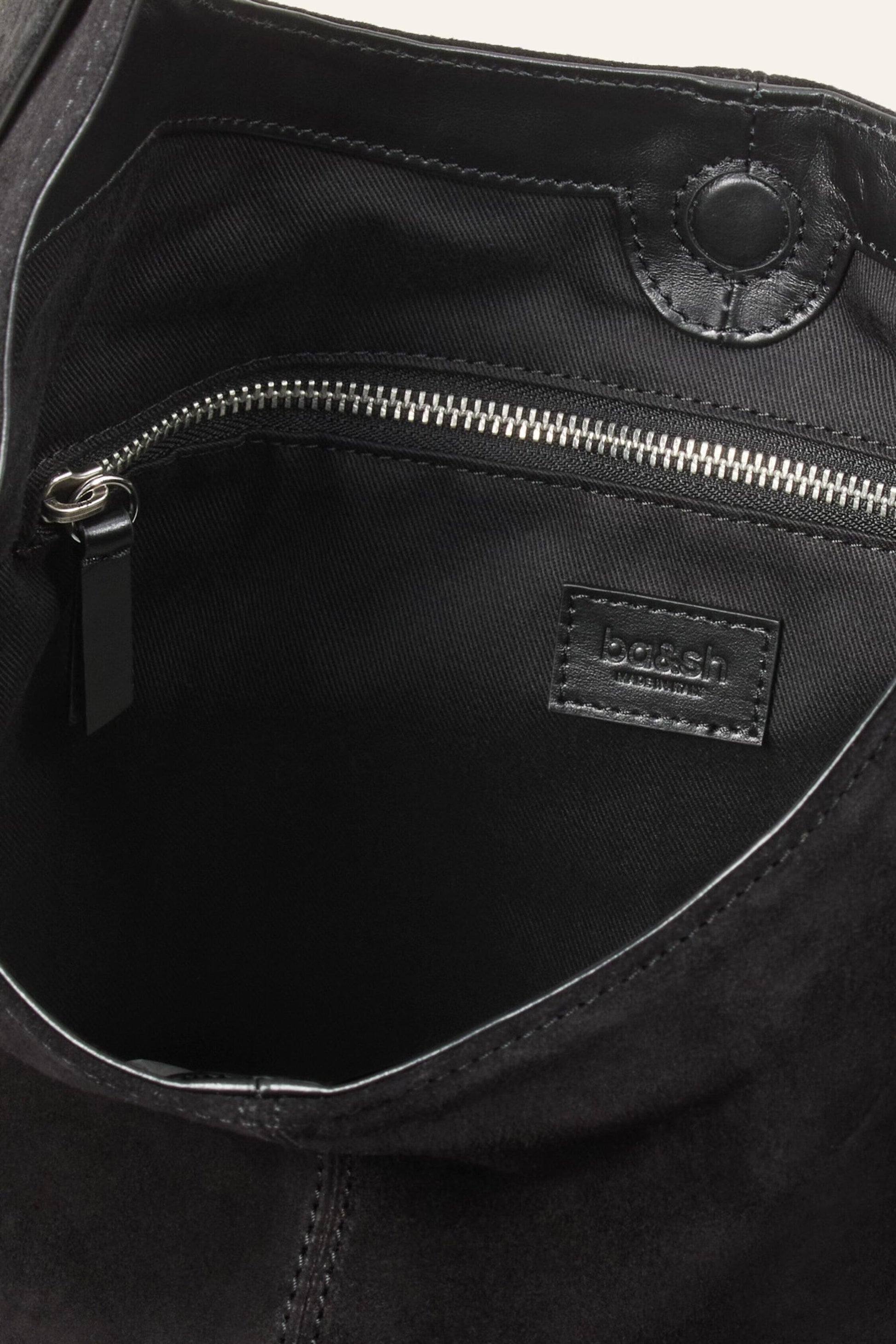 ba&sh Leather Bucket Bag Youyou Black