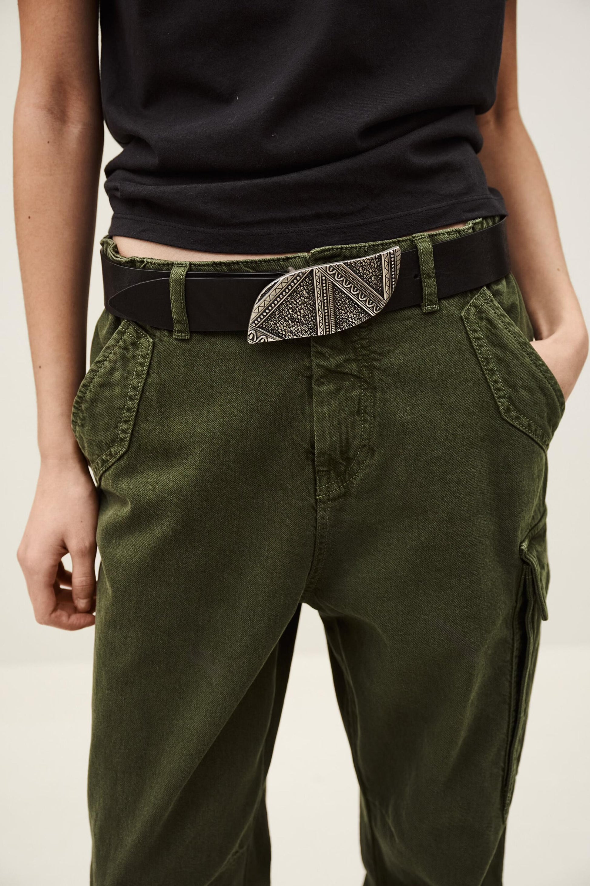 ba&sh Leather Belt Beira Black