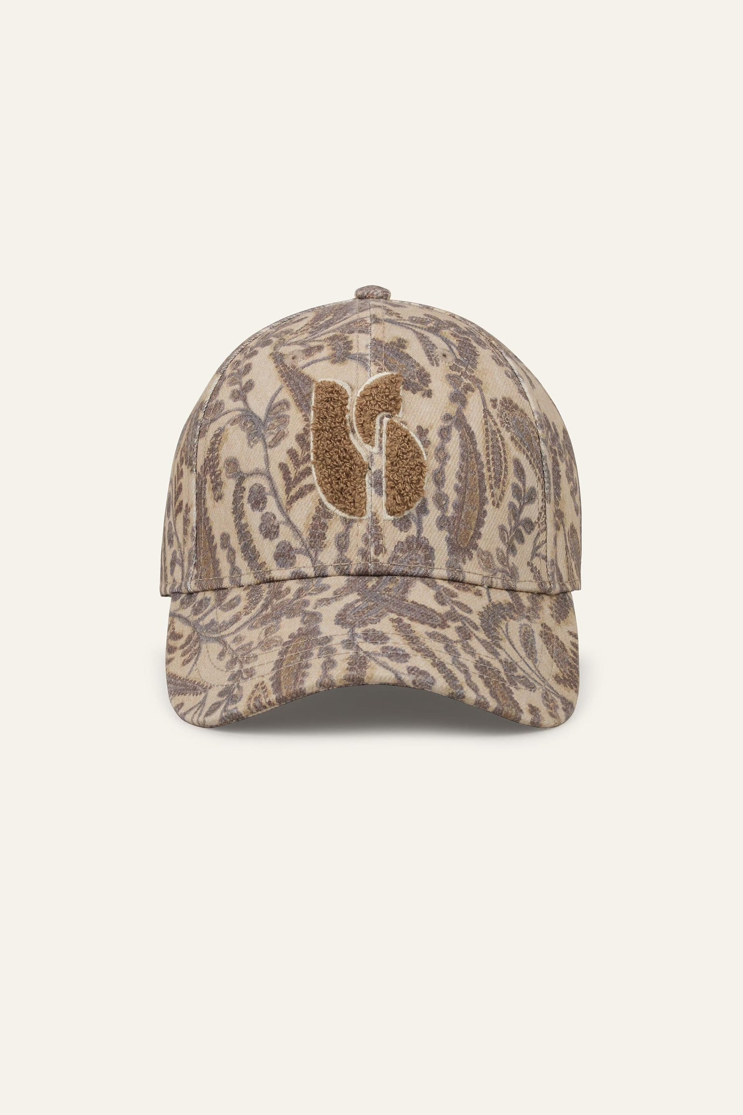 ba&sh Patterned Cotton Baseball Cap Hari Off-White