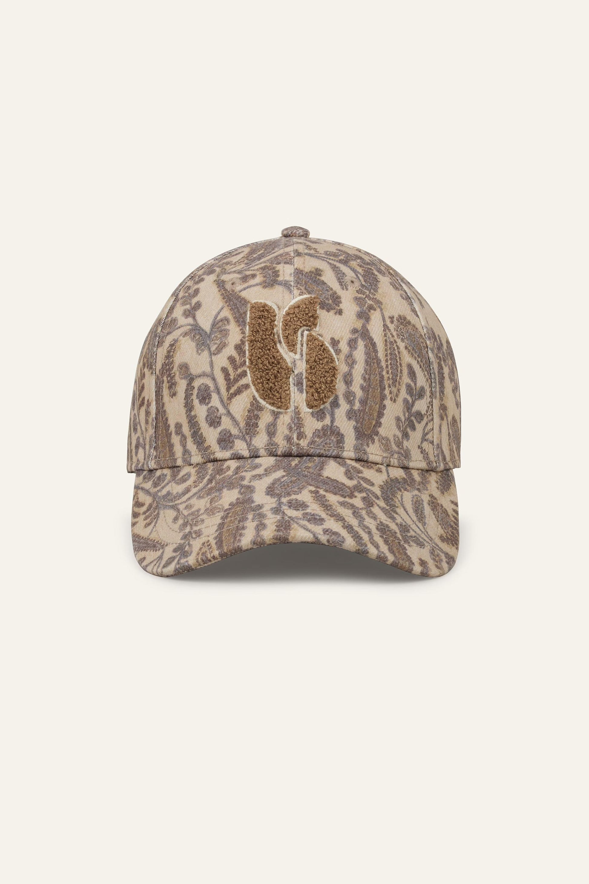 ba&sh Patterned Cotton Baseball Cap Hari Off-White