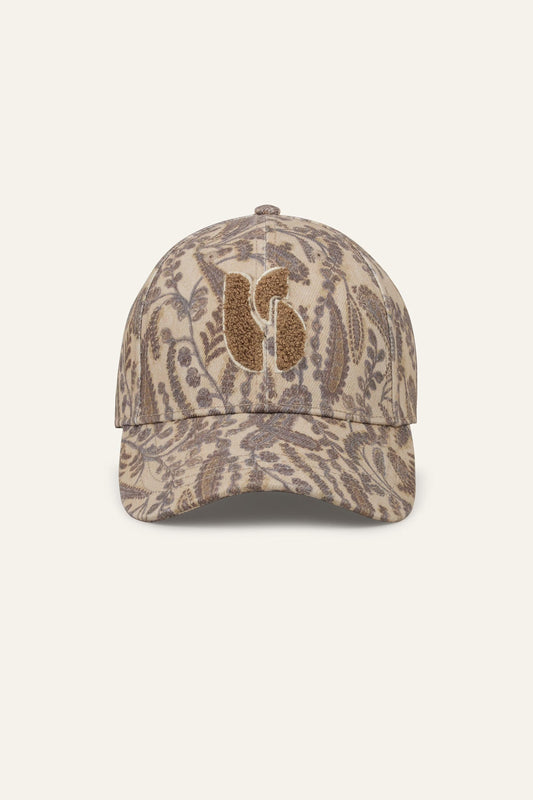 ba&sh Patterned Cotton Baseball Cap Hari Off-White