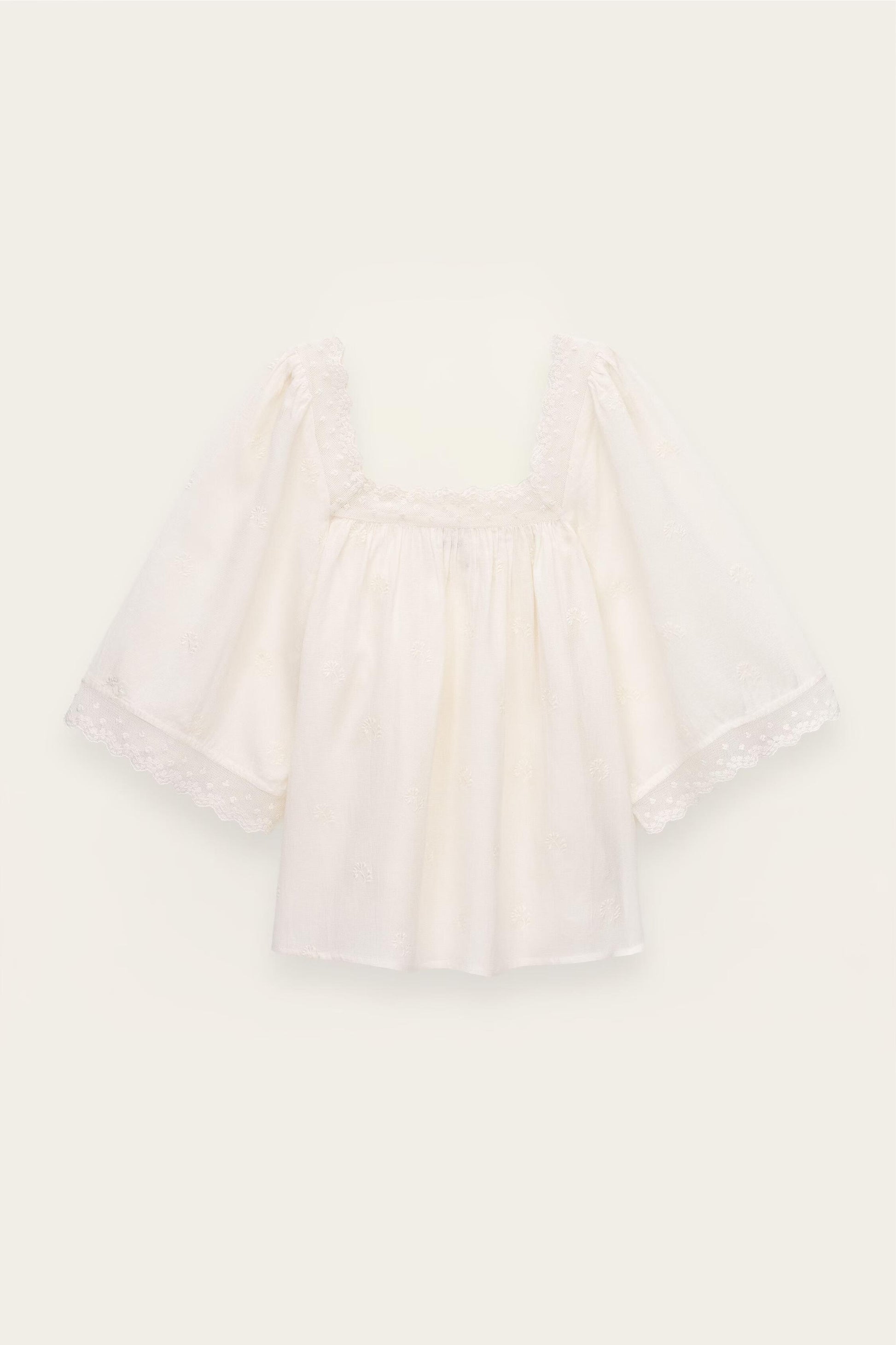 ba&sh Embroidered Lace Top Parly Off-White