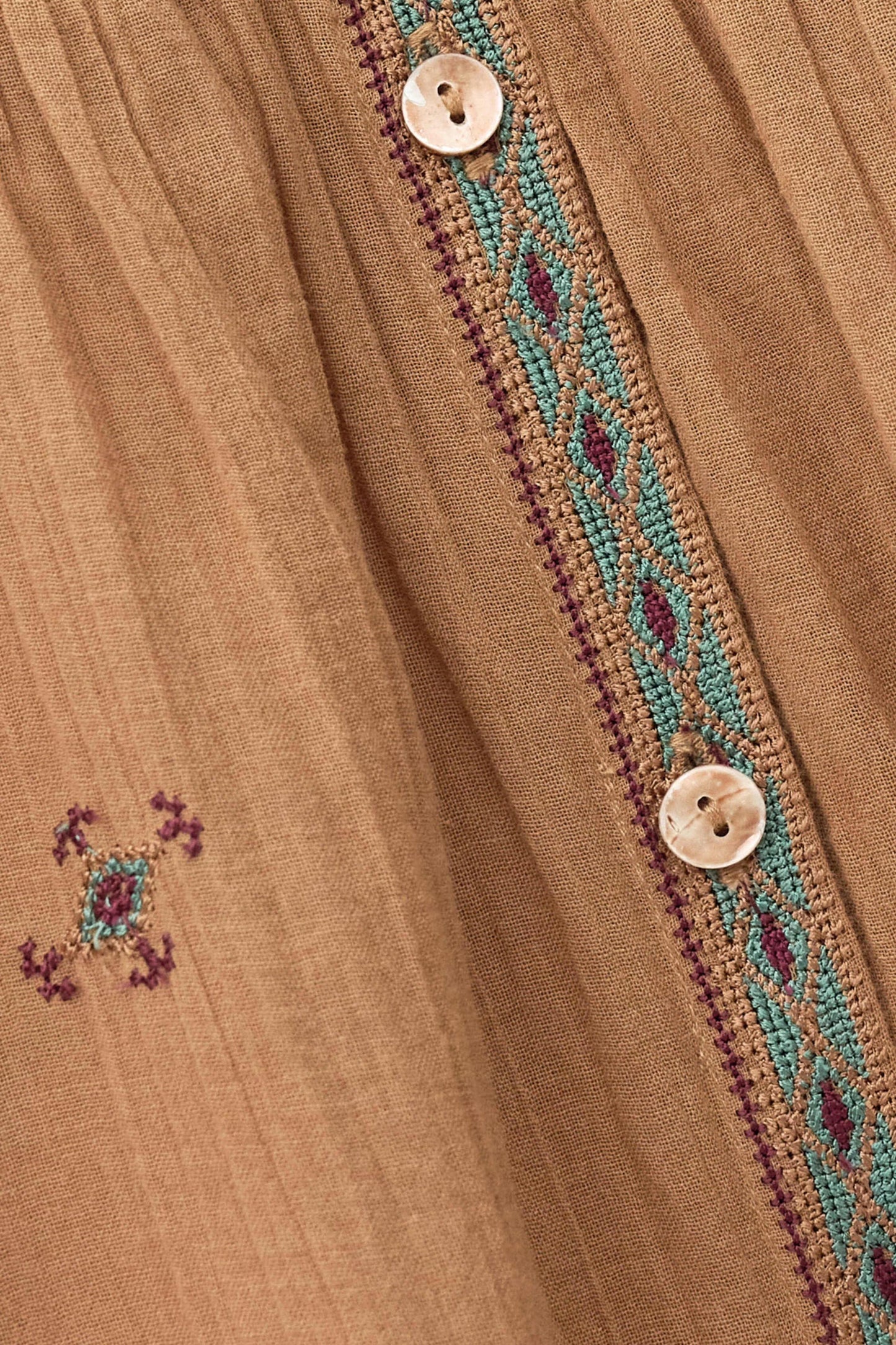 ba&sh Embroidered Shirt Dalila Beige
