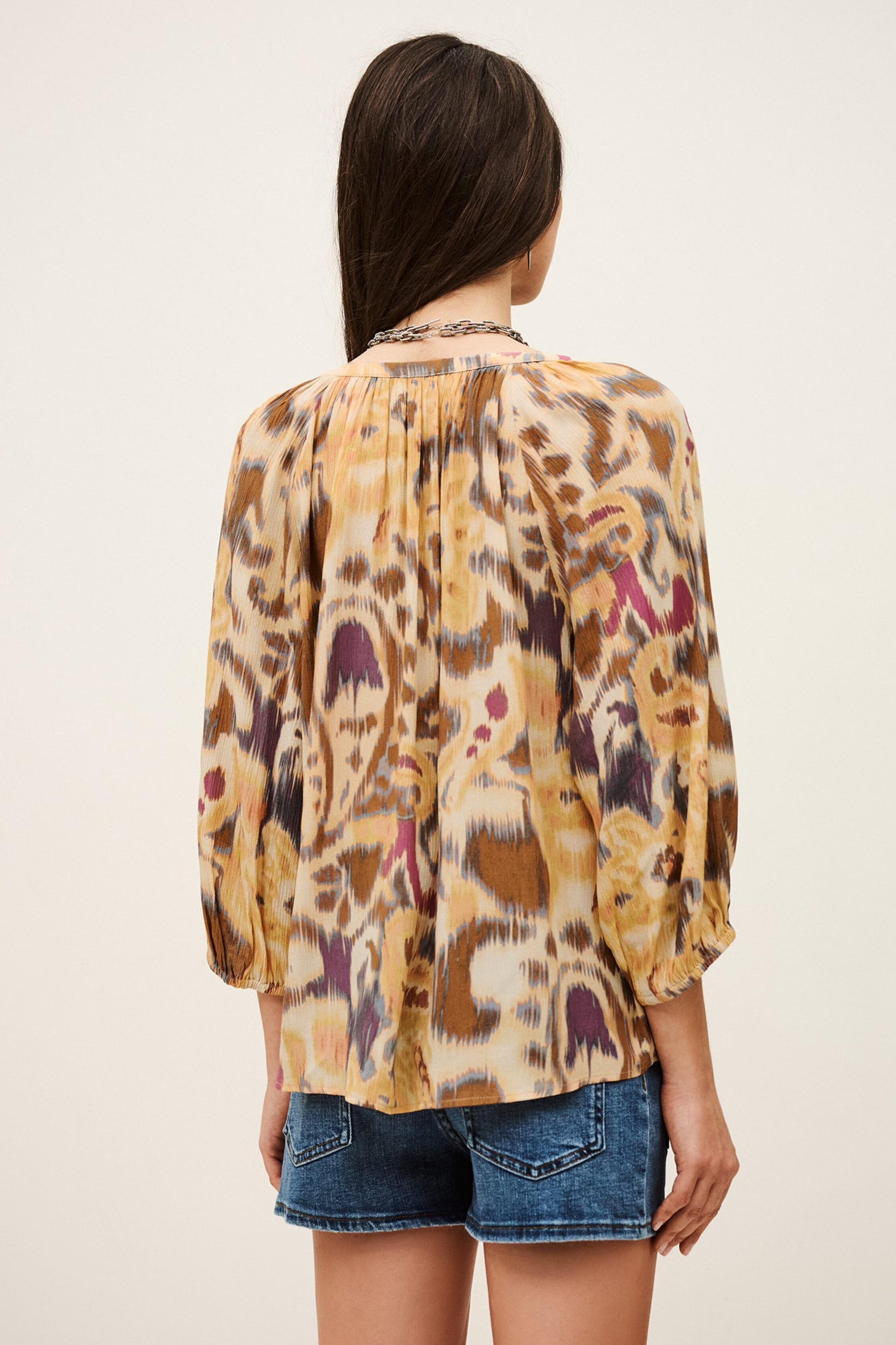 ba&sh Patterned Shirt Maelle Yellow