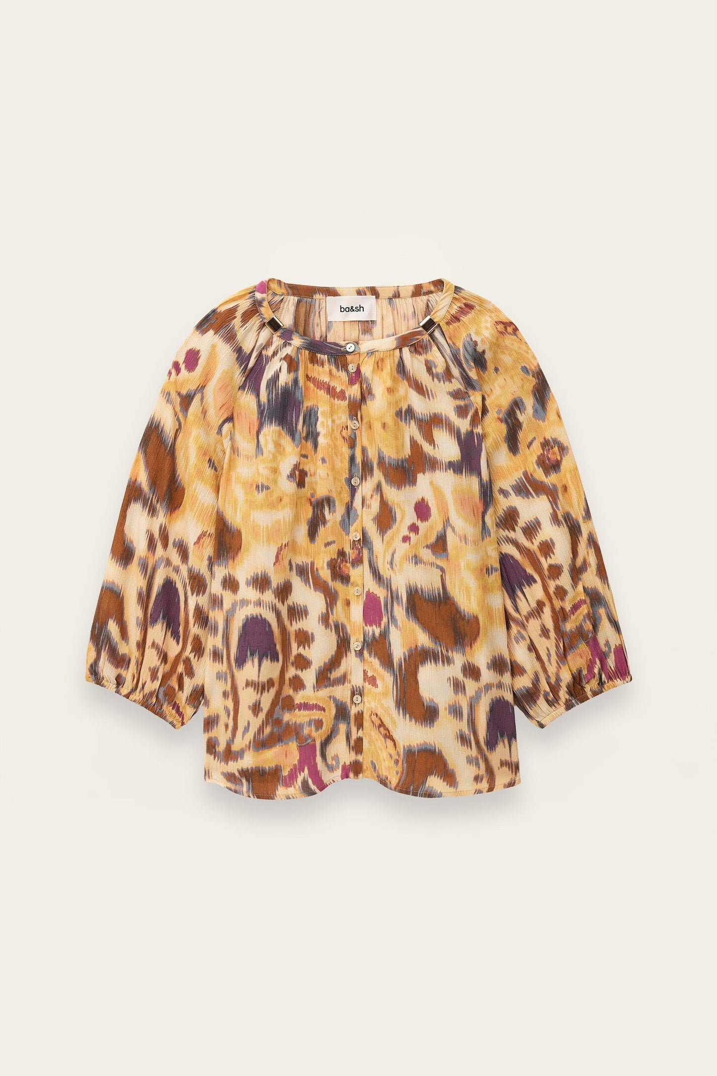 ba&sh Patterned Shirt Maelle Yellow