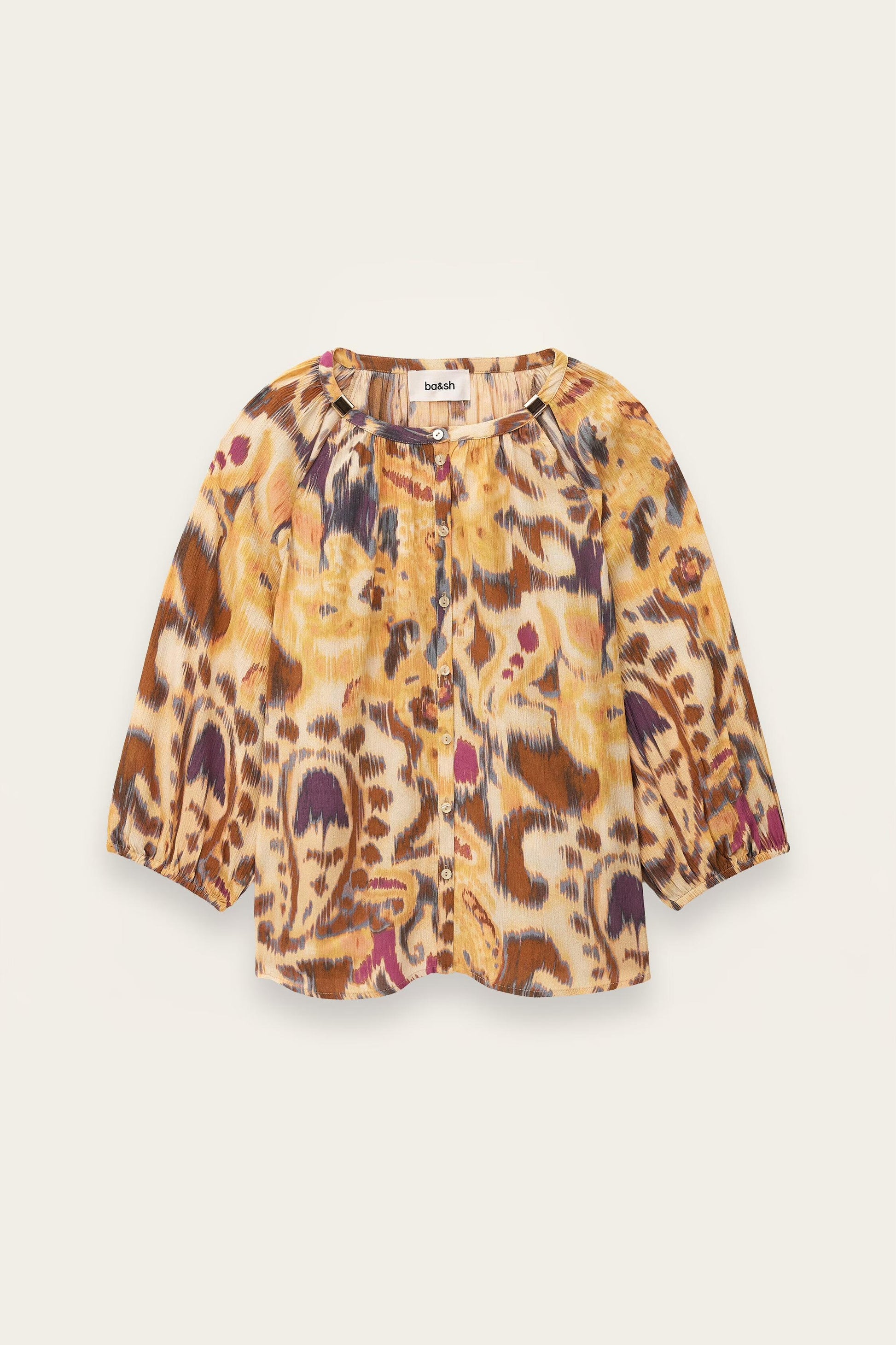 ba&sh Patterned Shirt Maelle Yellow