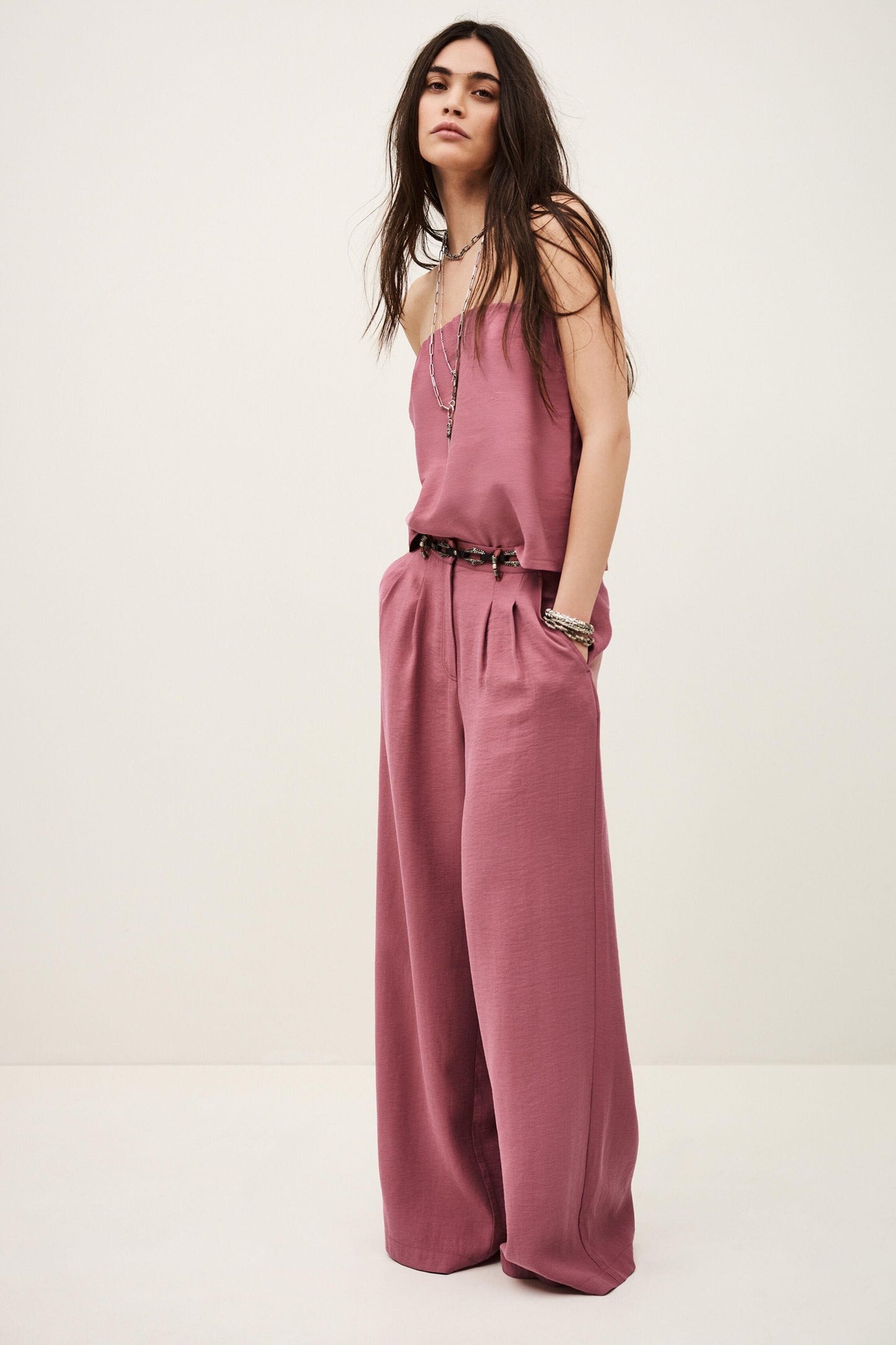 ba&sh Strapless Bustier Top Deborah Pink