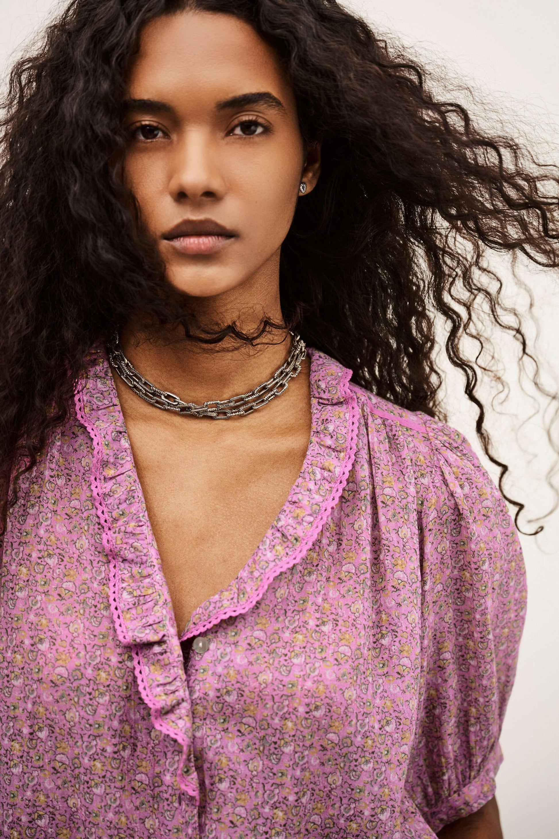 ba&sh Patterned Shirt Physalys Pink