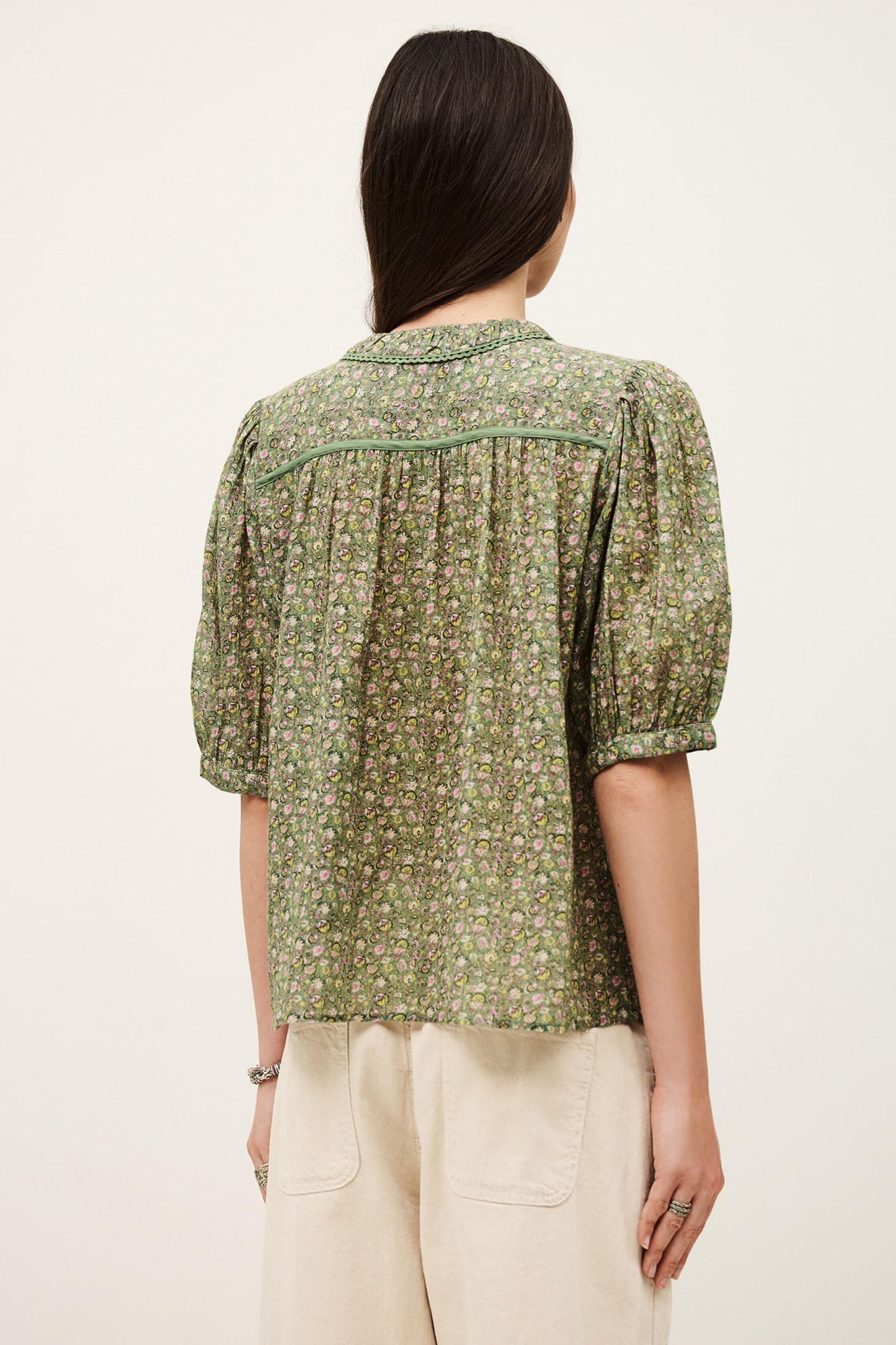 ba&sh Patterned Shirt Physalys Green