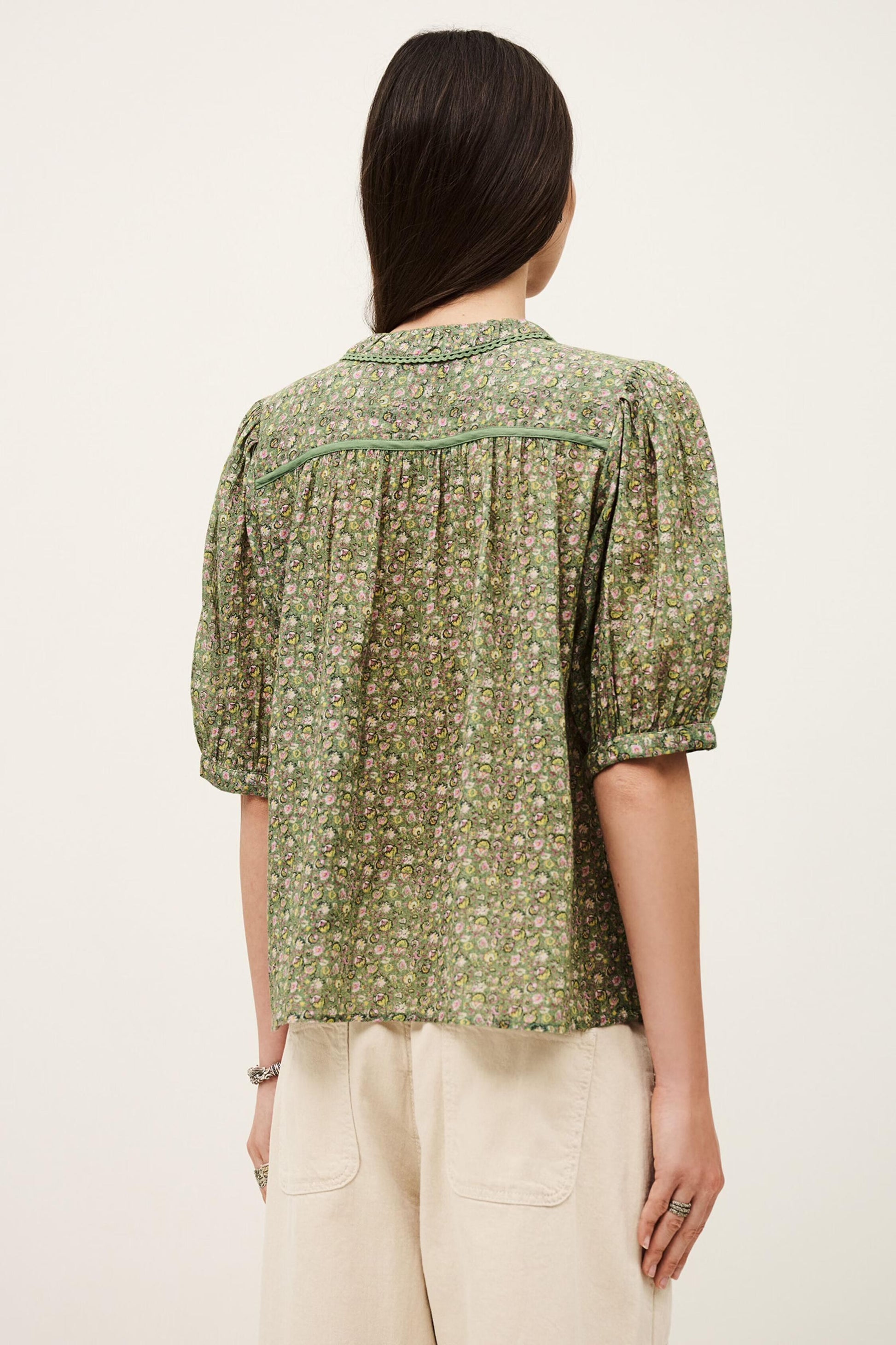 ba&sh Patterned Shirt Physalys Green