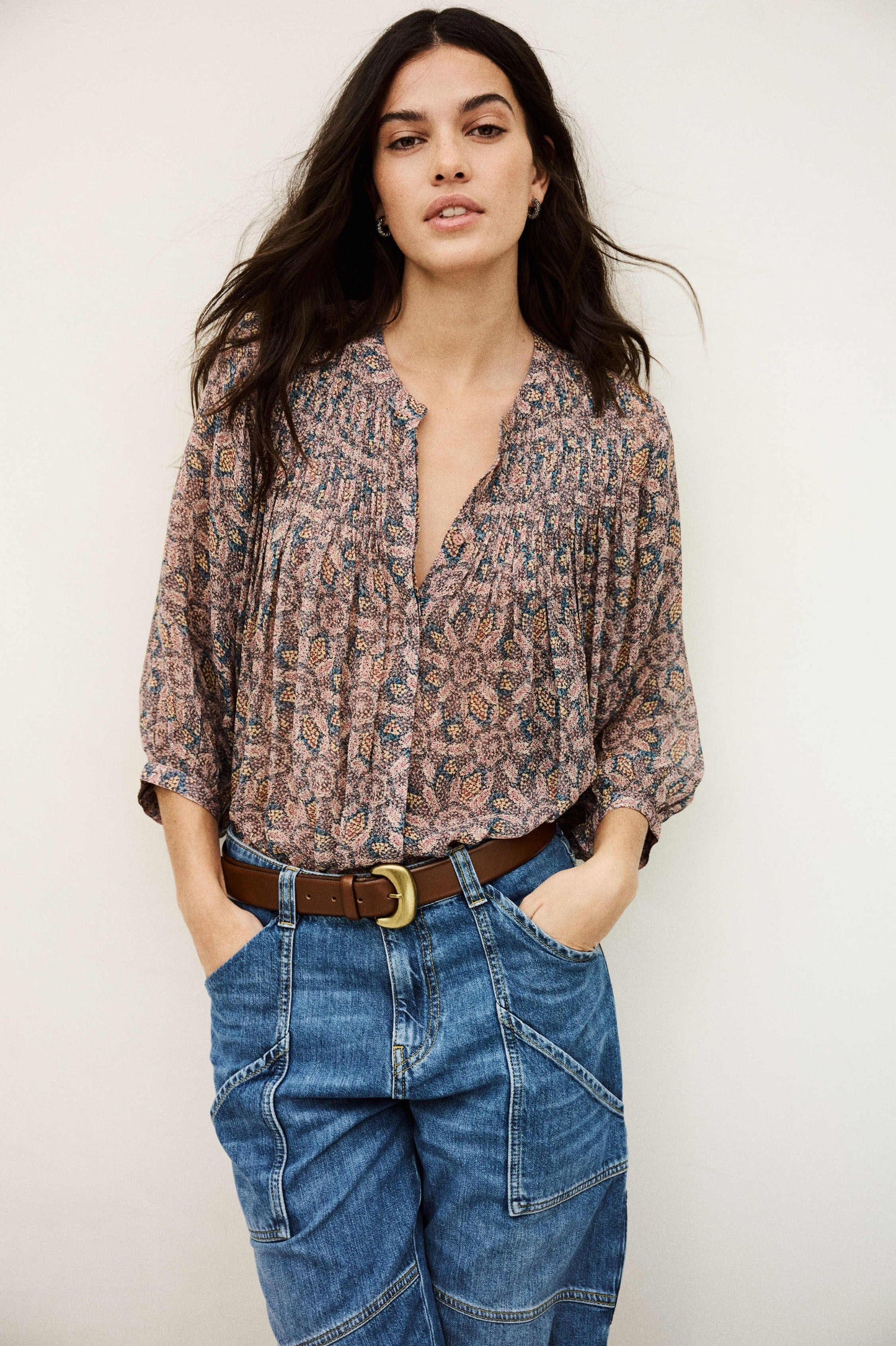 ba&sh Flowy Shirt Tazio Blue