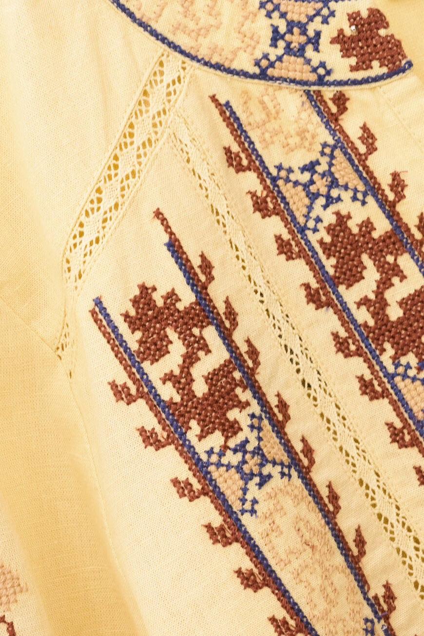 ba&sh Embroidered Blouse, Sleeves Faustina Yellow