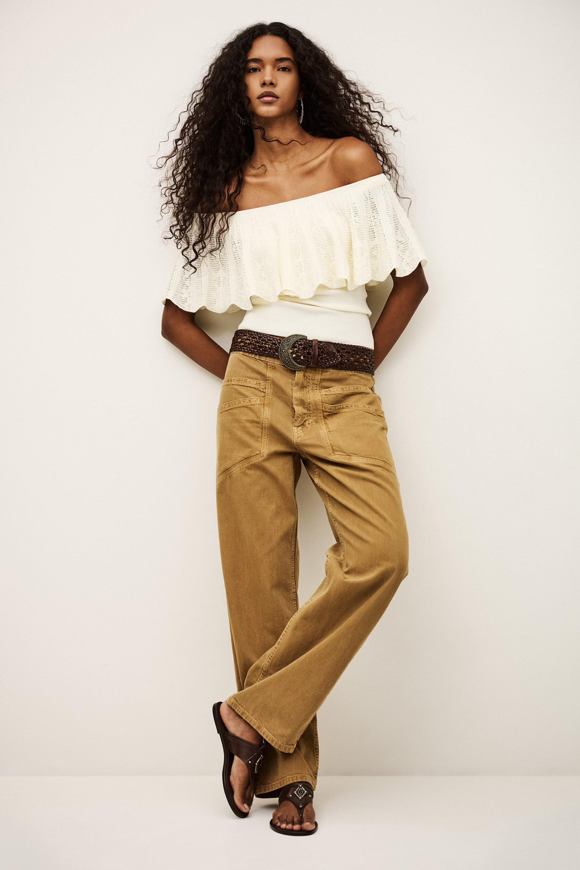ba&sh Off-The-Shoulder Top Salda Off-White