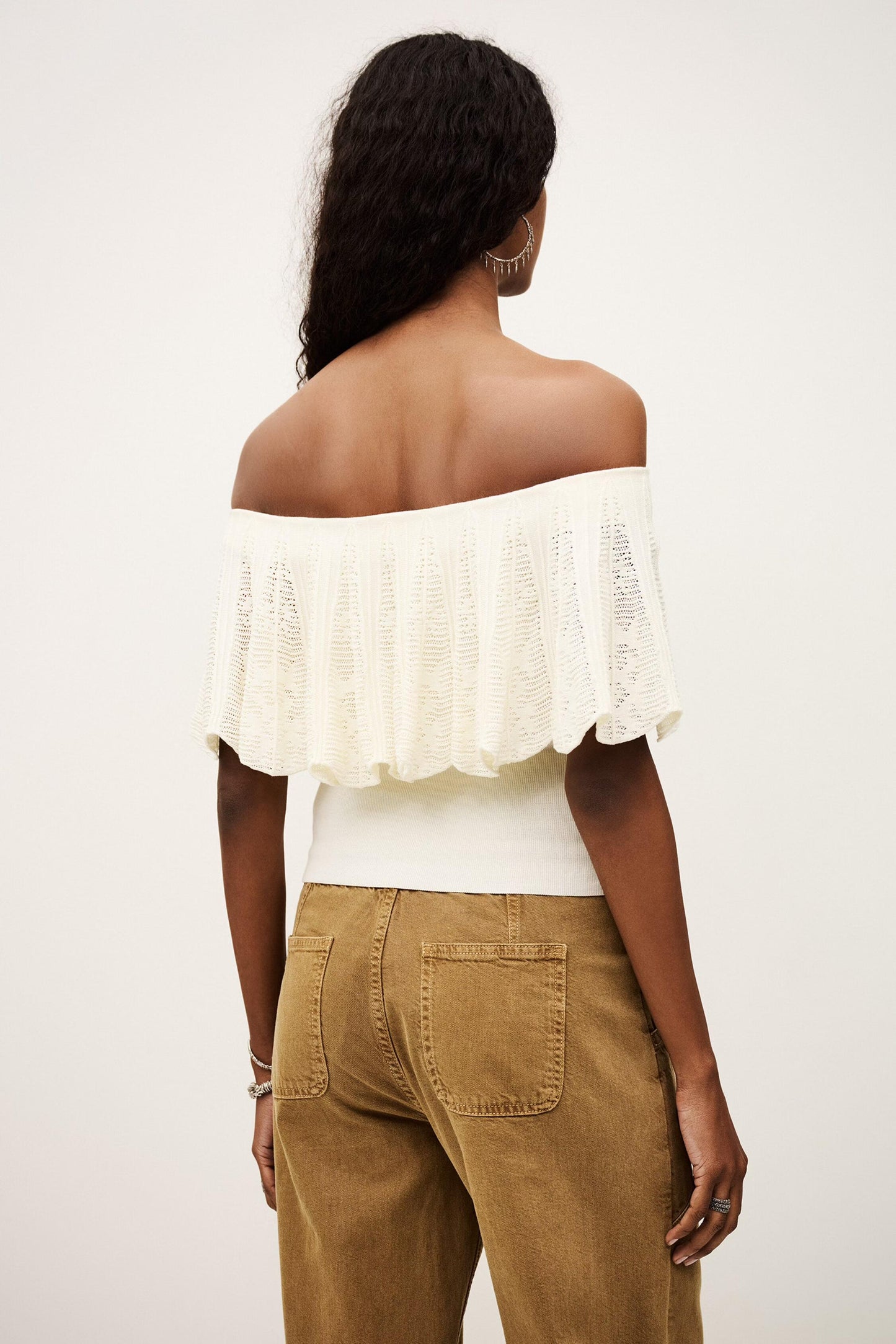 ba&sh Off-The-Shoulder Top Salda Off-White