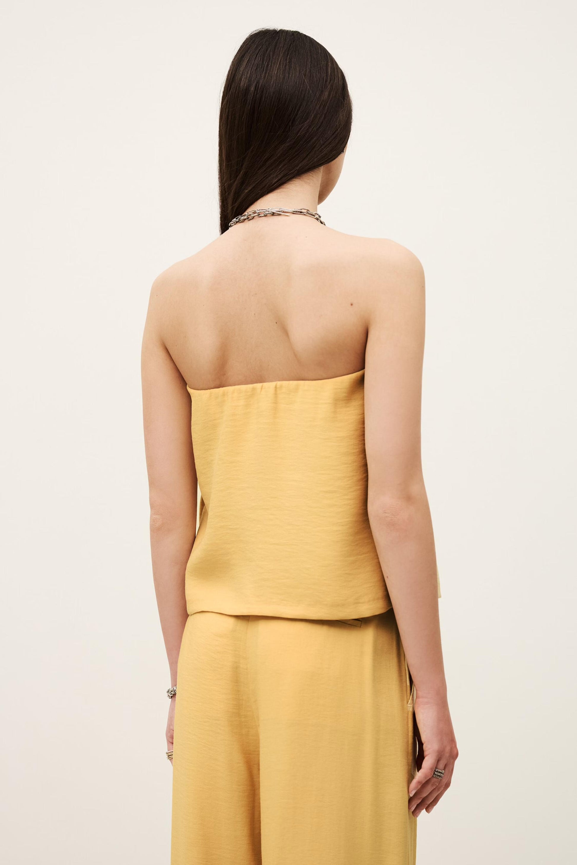 ba&sh Strapless Bustier Top Deborah Yellow