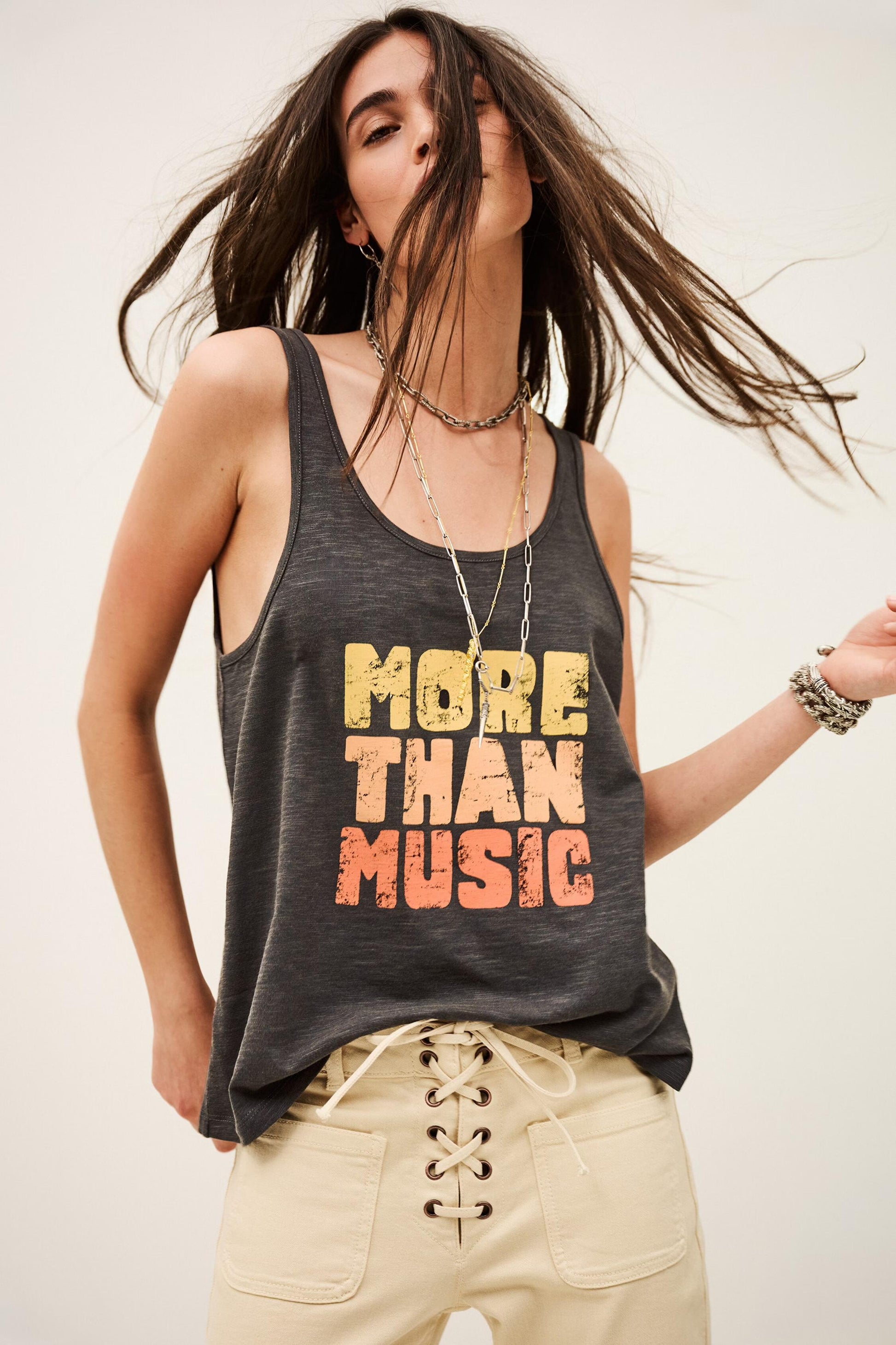 ba&sh Patterned Tank Top Culte Gray